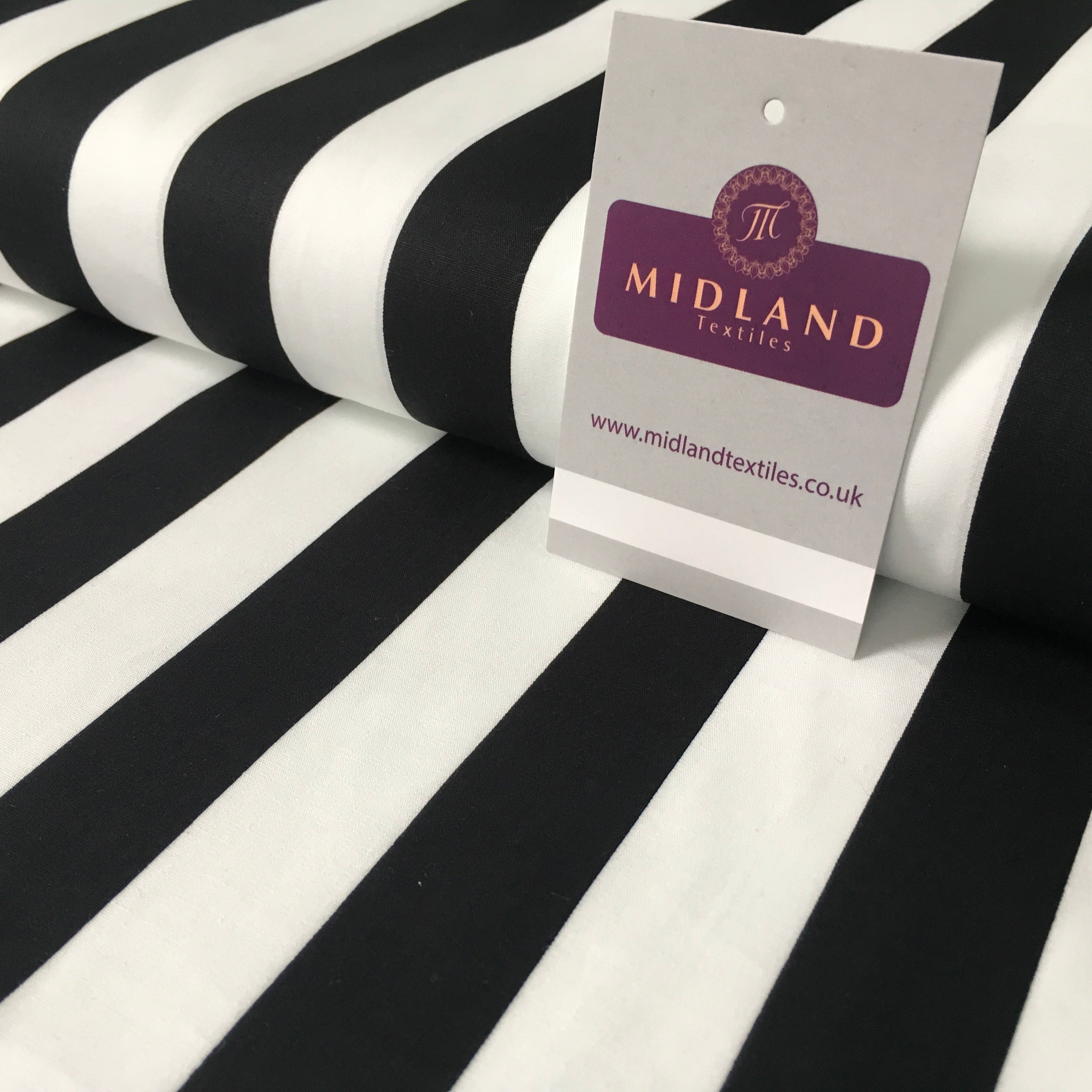 2.5cm Candy Stripped Cotton Poplin shirting, dress Fabric 44' wide MK898 Mtex