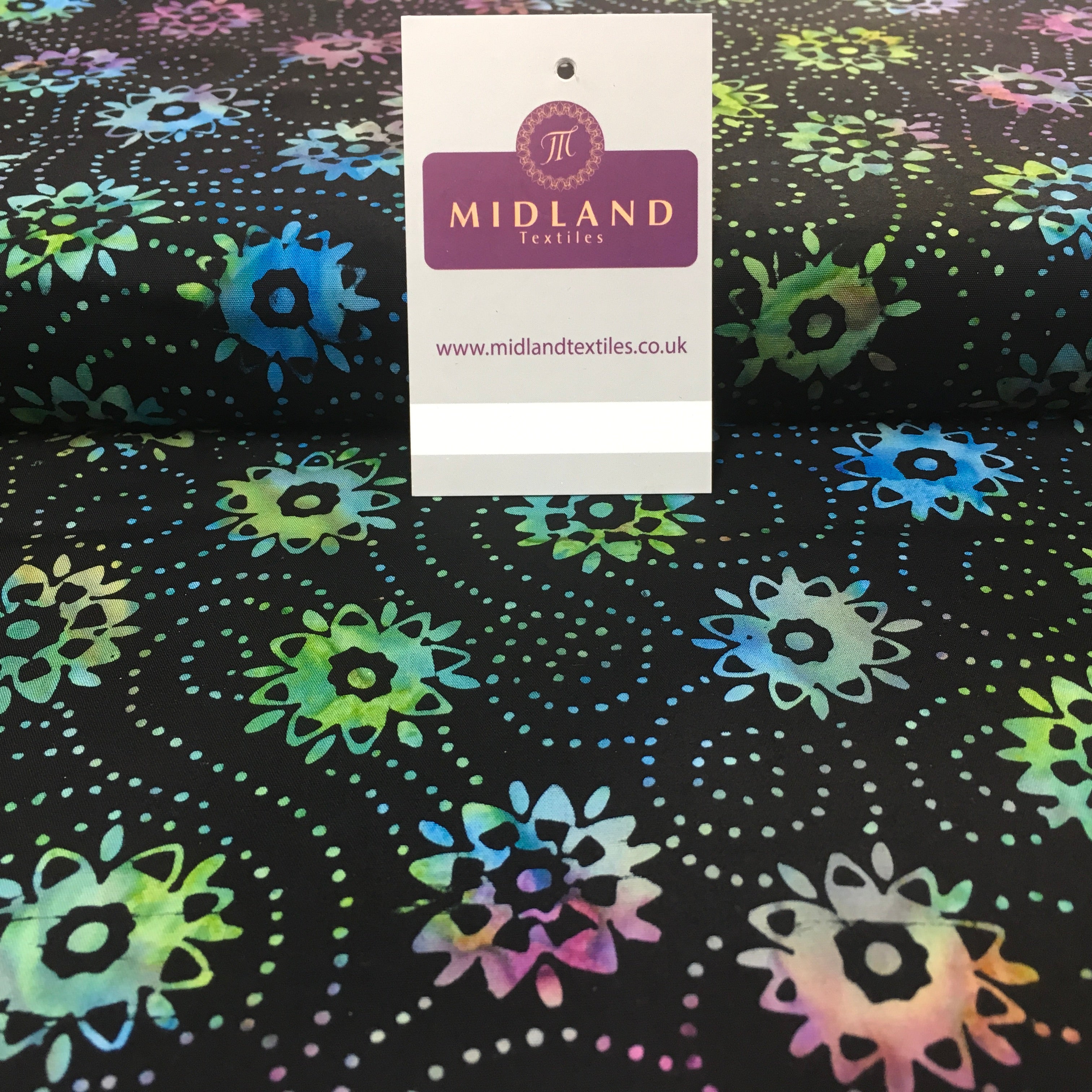 Clog Tie Dye Bali Batik 100% Cotton patchwork Fabric 44' Wide MK900 Mtex Teal A / Sample