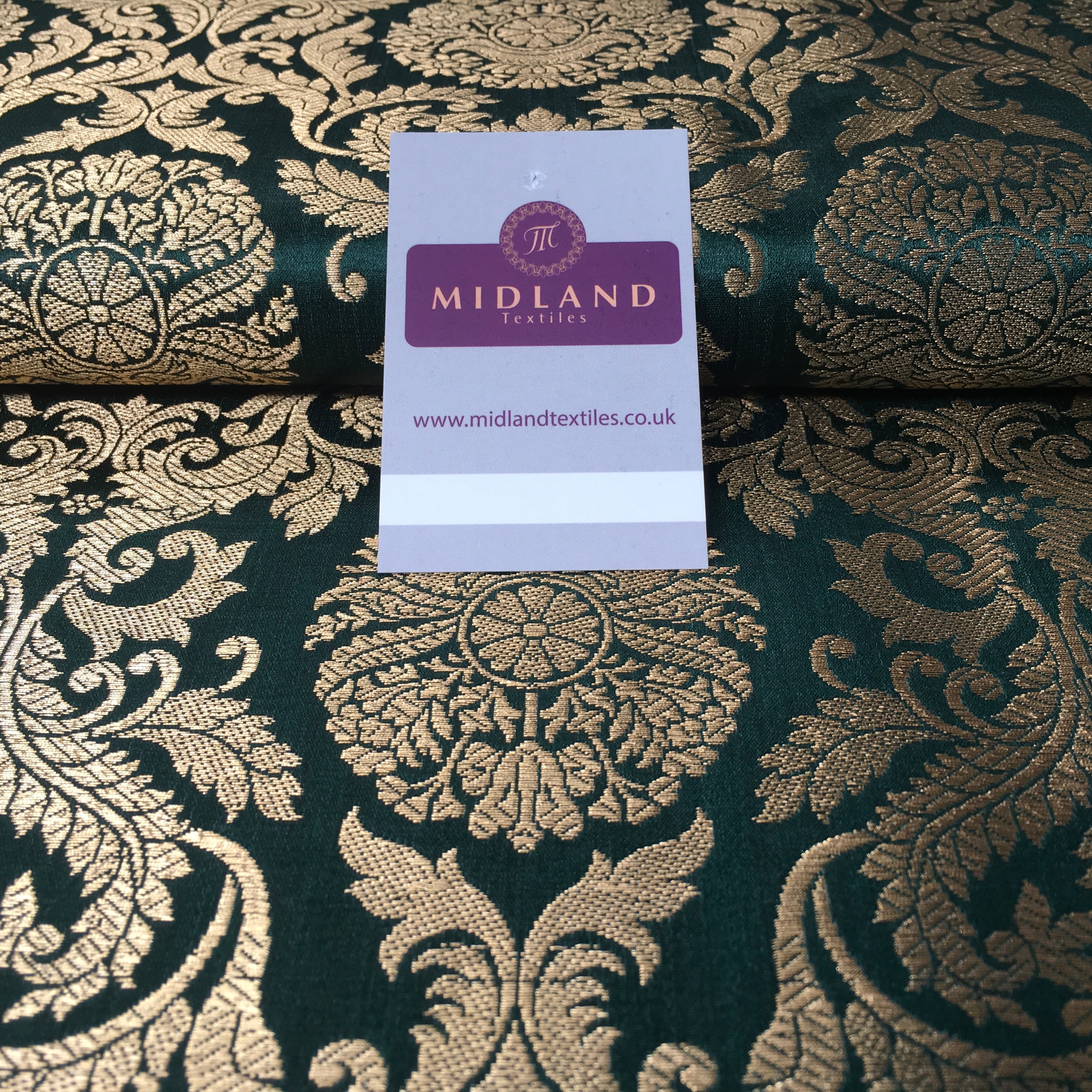 Gold Metallic Ornamental Indian Faux Silk Banarsi brocade Fabric 44' Wide M807