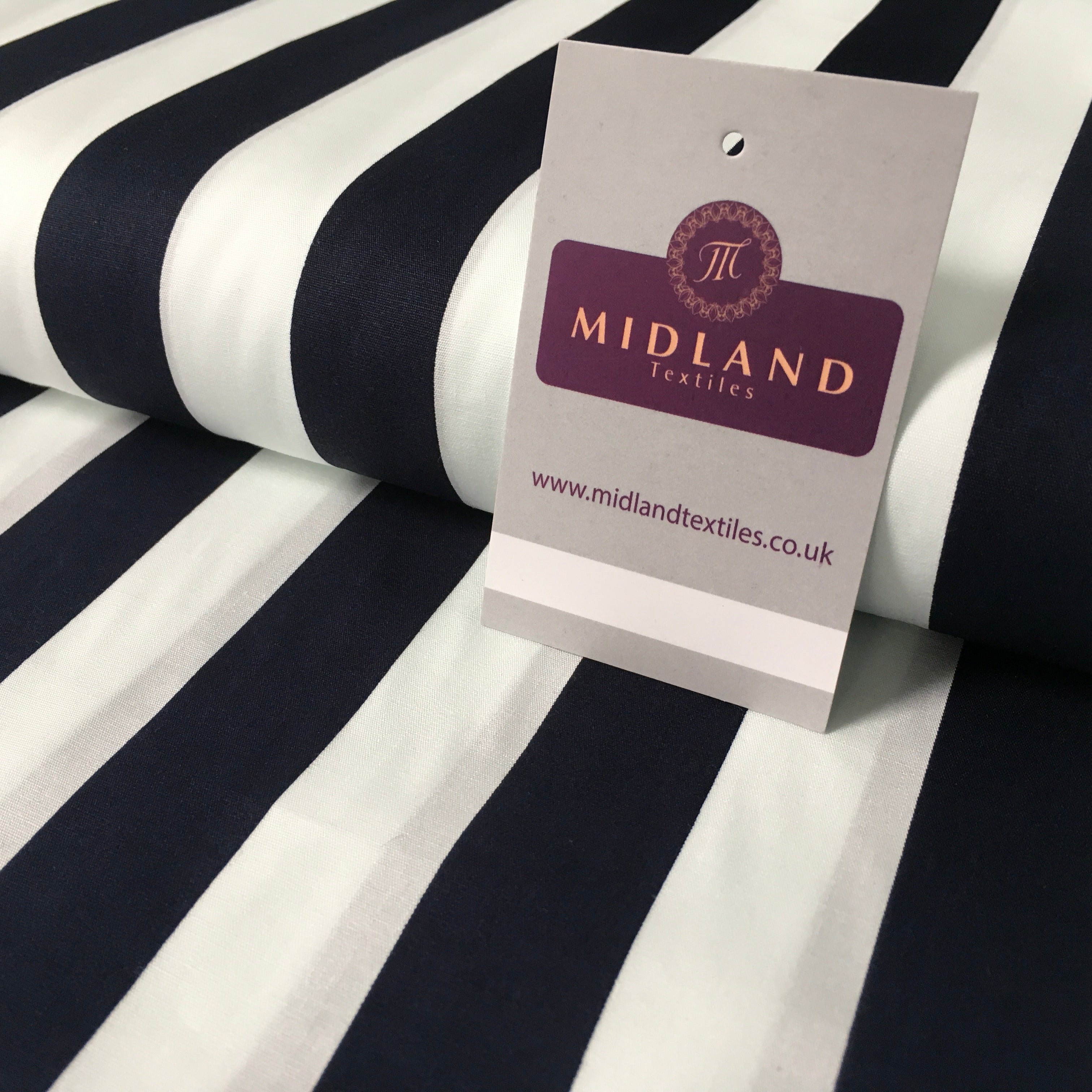 2.5cm Candy Stripped Cotton Poplin shirting, dress Fabric 44' wide MK898 Mtex