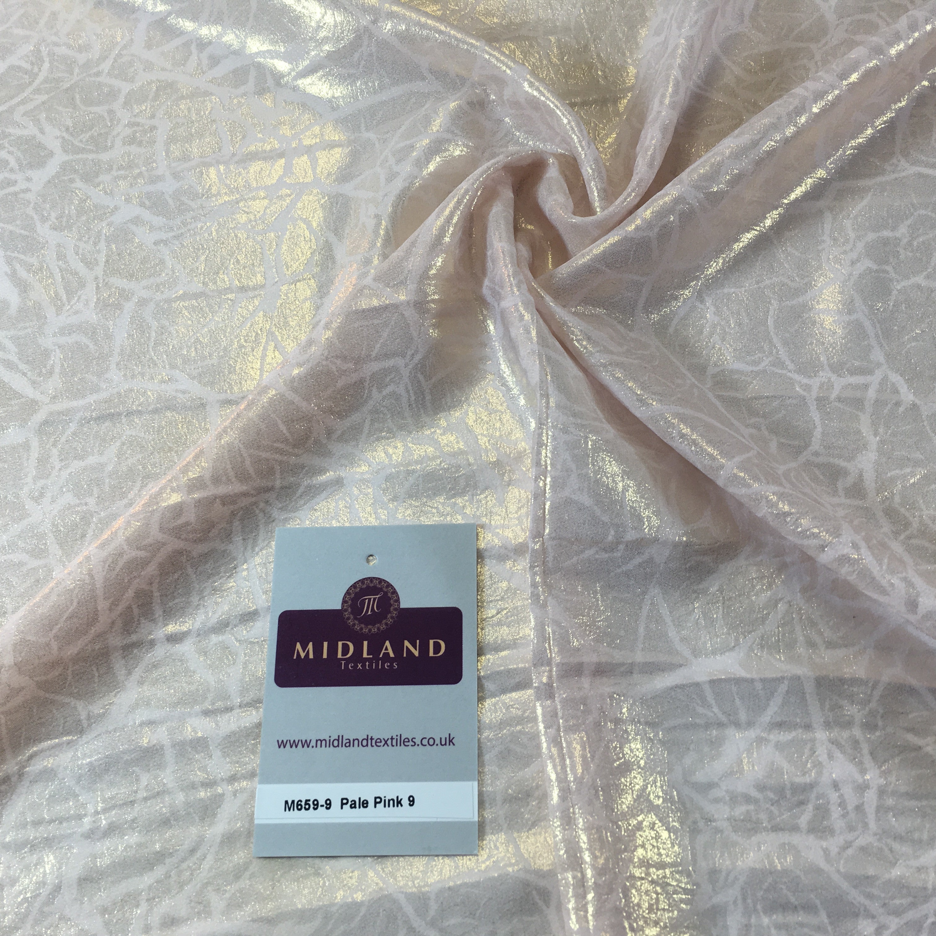 Lightweight Marble Gold Shimmer embossed foil Chiffon fabric 58' wide M659 Mtex - Midland Textiles & Fabric