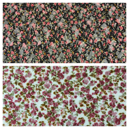 Vintage Ditsy Floral raschel stretch lace dress net fabric 55" Wide M645 Mtex - Midland Textiles & Fabric