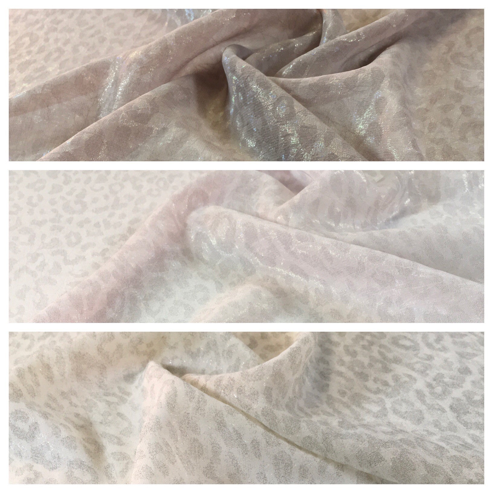 Lightweight Leopard Shimmer Chiffon Dress, scarf Fabric 58' wide M653 - Midland Textiles & Fabric