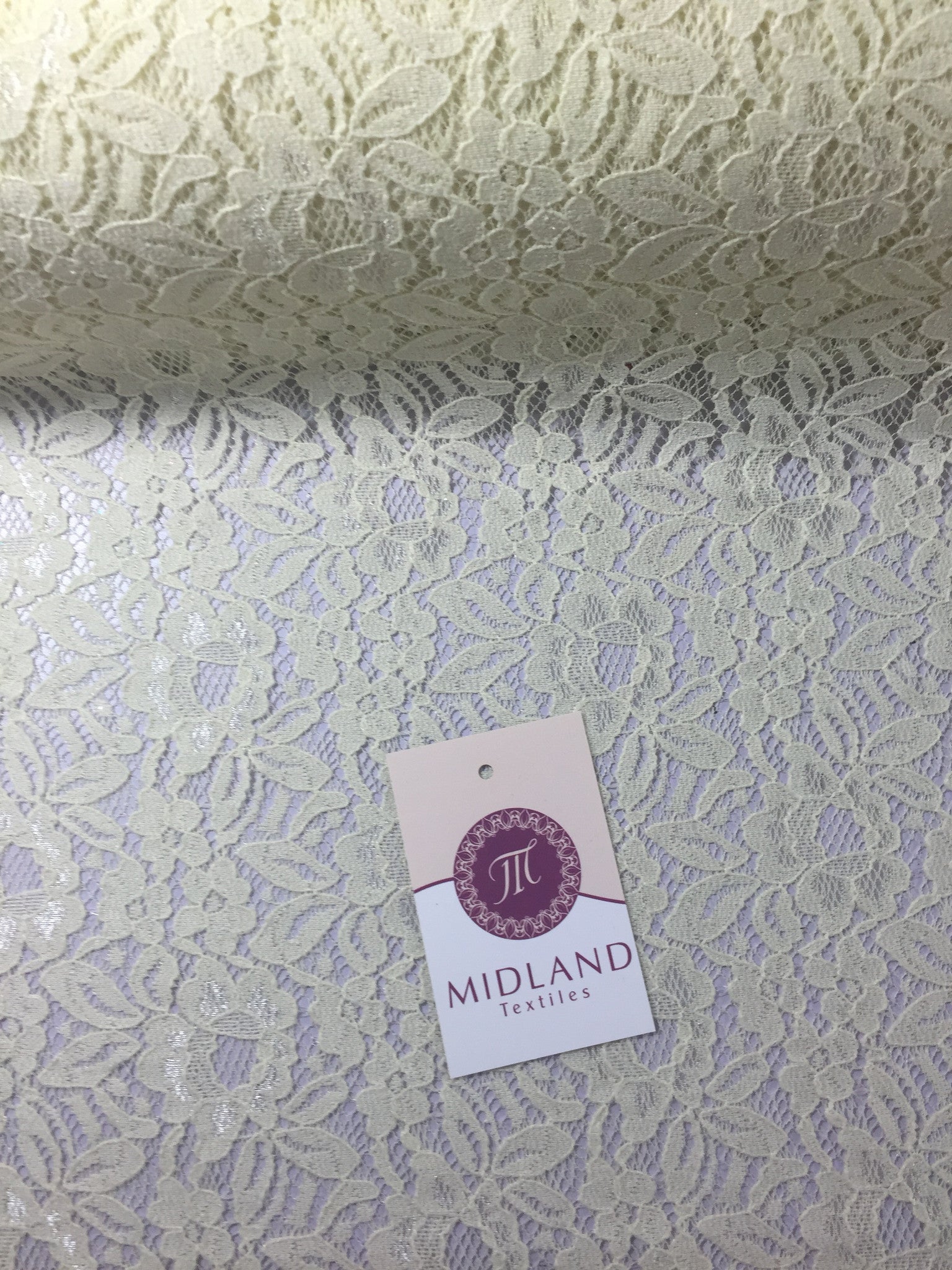 Floral Soft Lace Semi Transparent 4 way stretch Fabric 55' wide M186-14 Mtex - Midland Textiles & Fabric