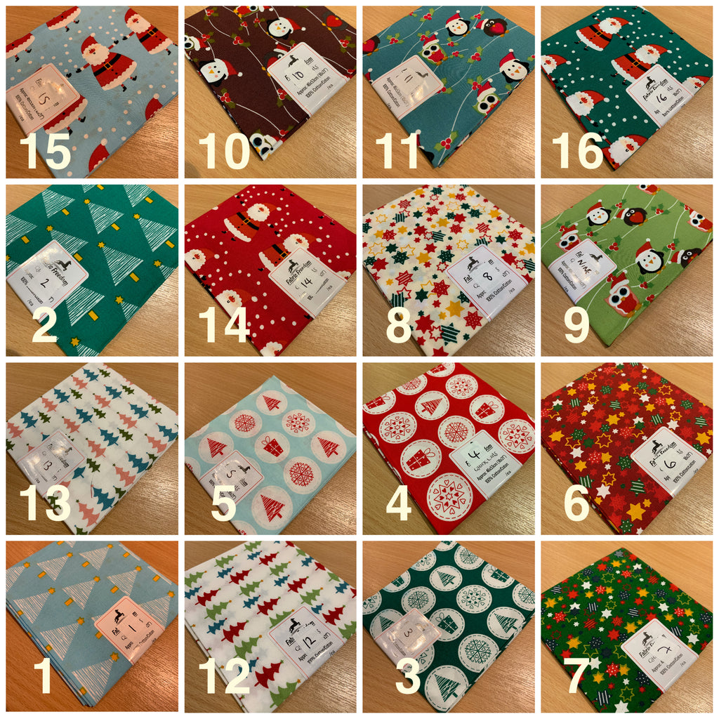 Christmas 100% Cotton pre-cut Fat quarters 46cm x 53cm craft Fabric MK1459