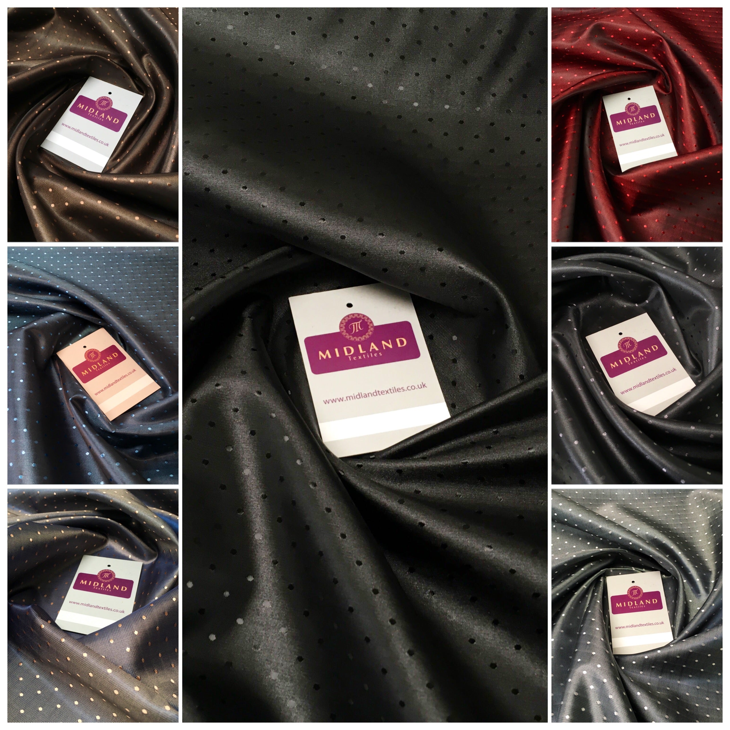 Two Tone Cationic Dobby Spotted Jacquard Lining Fabric 60' Wide MK857 Mtex