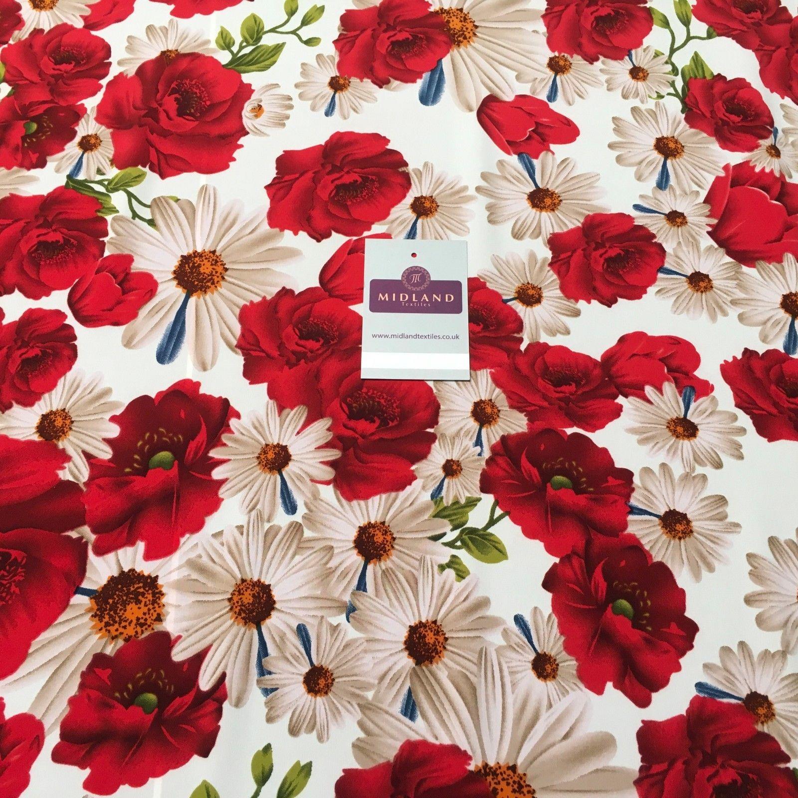 Floral Printed Peach Poly Spandex Luxury Feel dress fabric 55' Wide MD937 Mtex