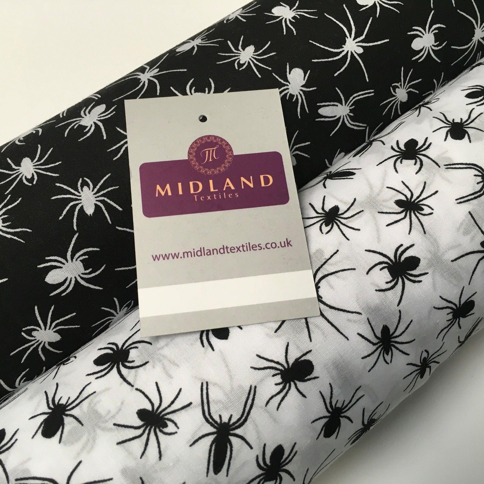 Halloween Spooky Spider insect Printed poly cotton fabric 45' Wide MD941 Mtex