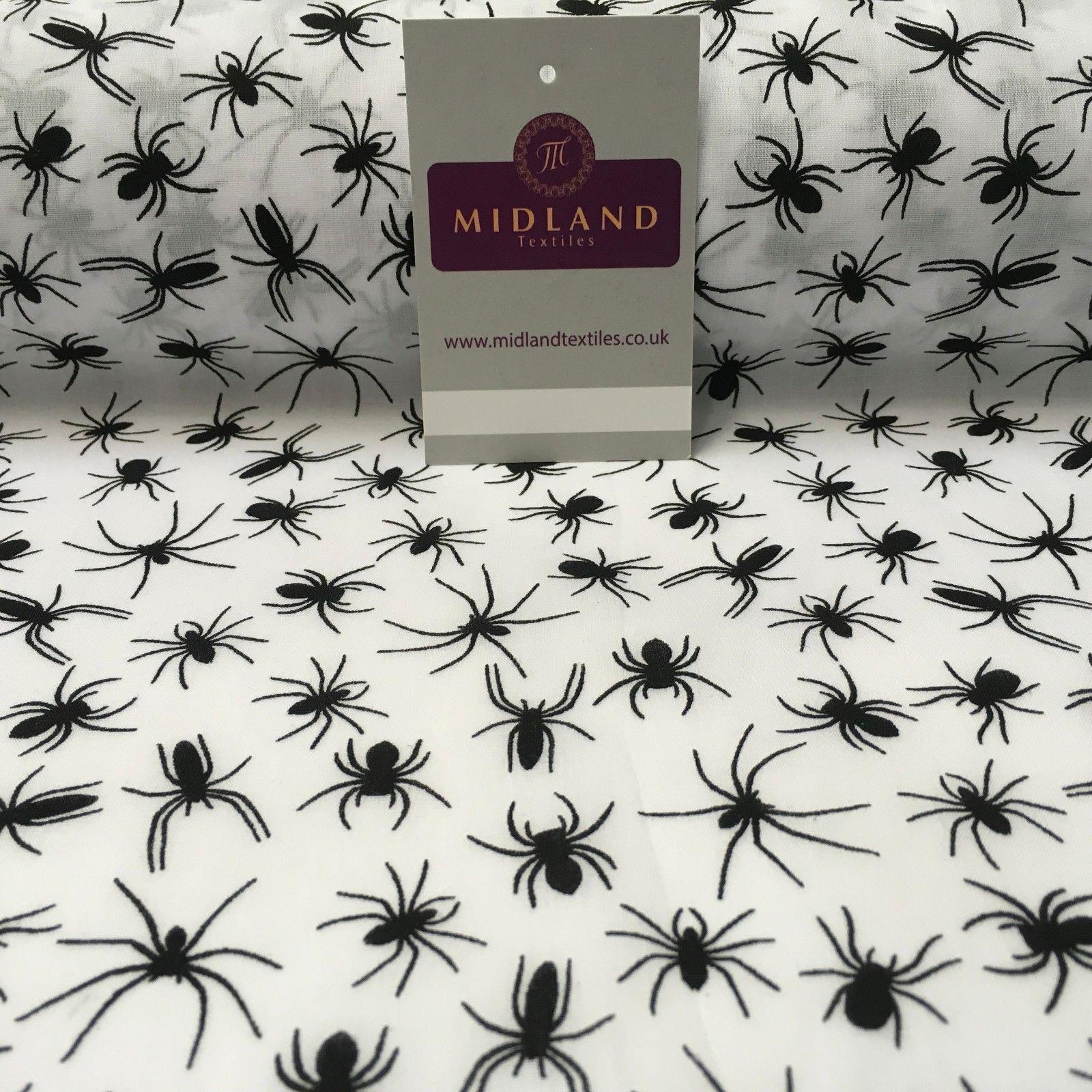 Halloween Spooky Spider insect Printed poly cotton fabric 45' Wide MD941 Mtex