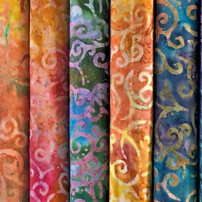Bali Batik Swirls and dot Print 100% Cotton Patchwork fabric 44' Wide MK904