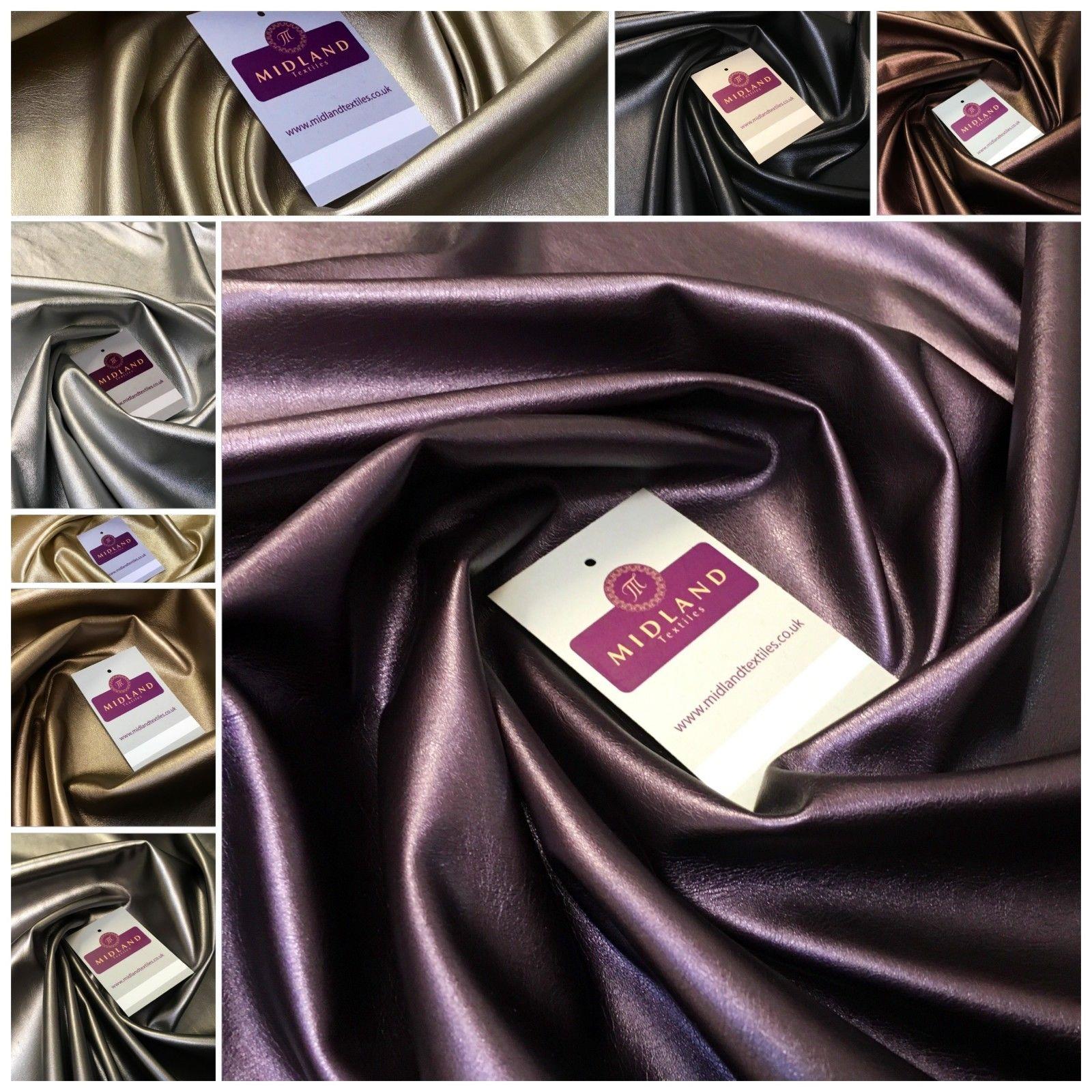 Shiny Metallic 2 way Stretch Leatherette Dress Fabric 55' Wide MK956 Mtex