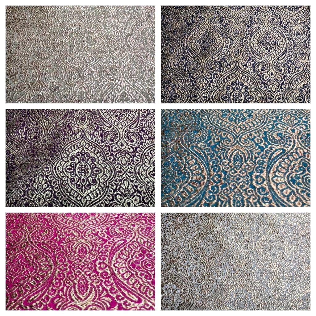 Gold Ornamental Lurex Indian Banarsi Brocade Fabric 52' Wide MA874 Mtex
