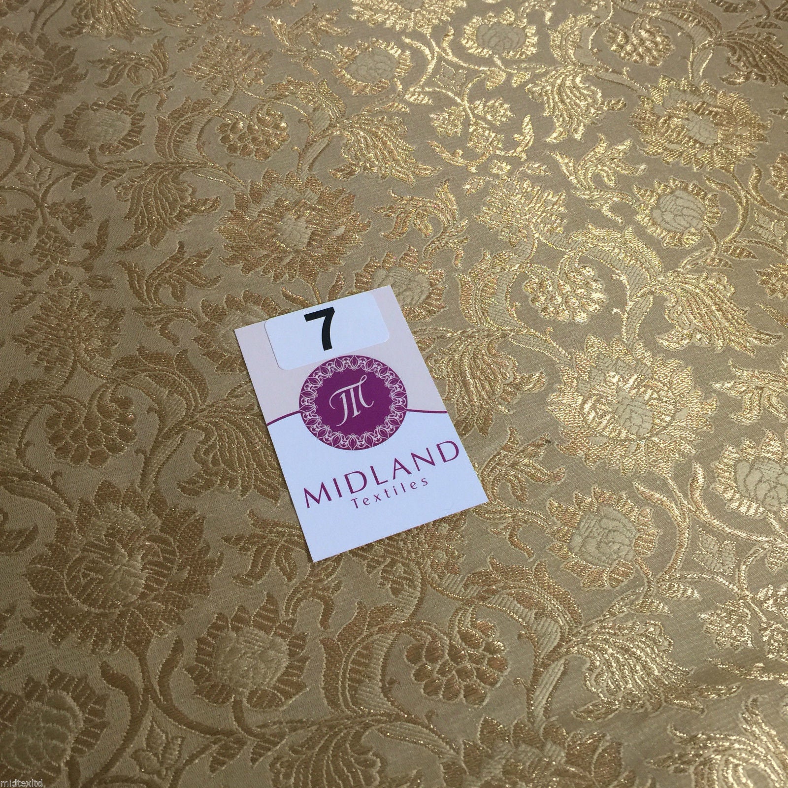 Indian Banarsi Gold Floral Faux Silk Brocade 43' Wide M245 Mtex