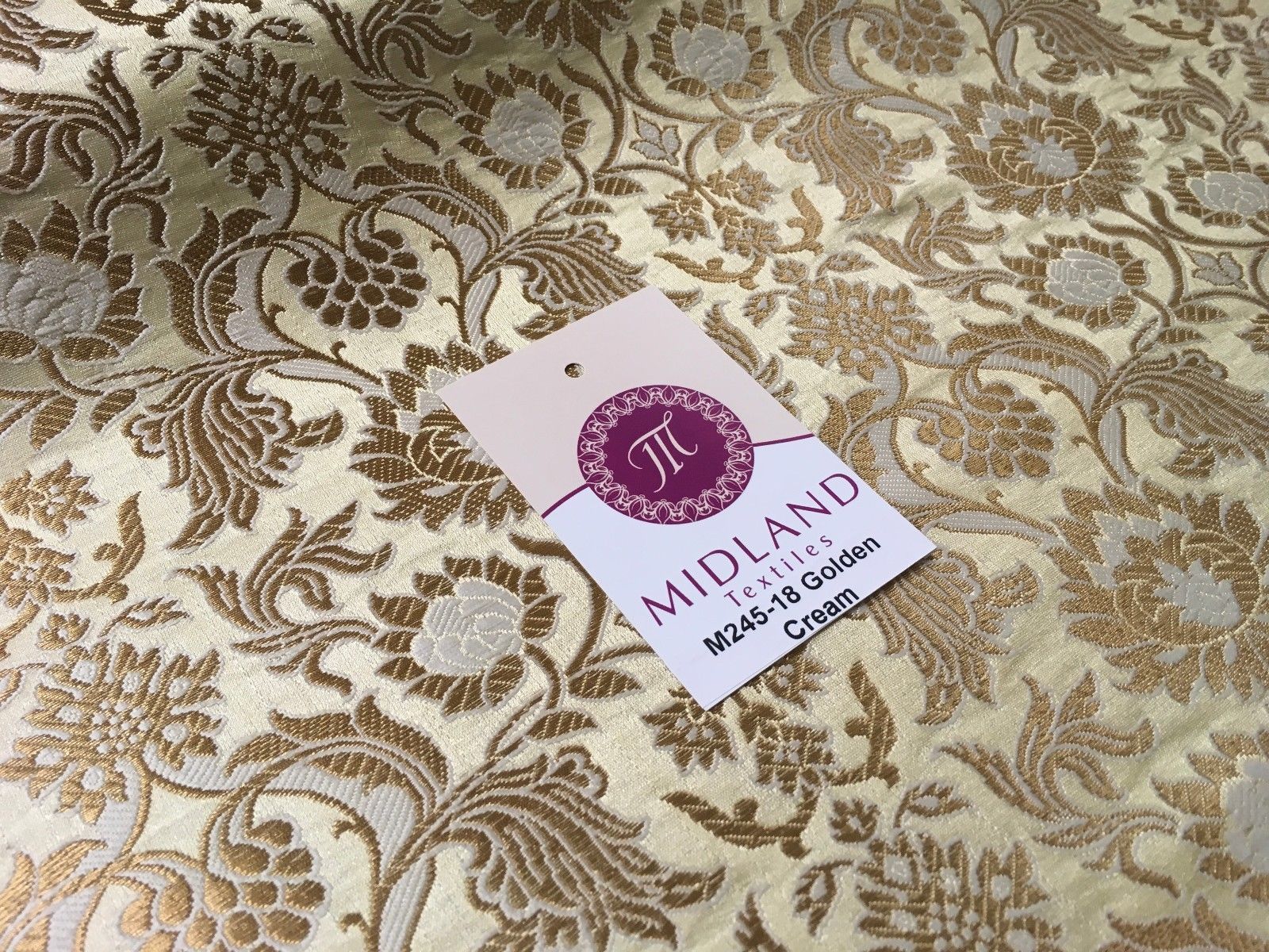 Indian Banarsi Gold Floral Faux Silk Brocade 43' Wide M245 Mtex