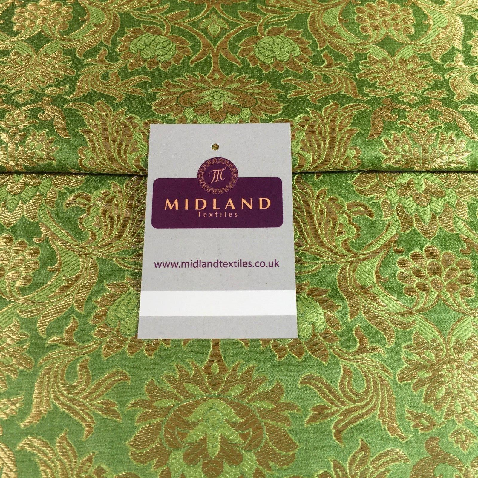 Indian Banarsi Gold Floral Faux Silk Brocade 43' Wide M245 Mtex