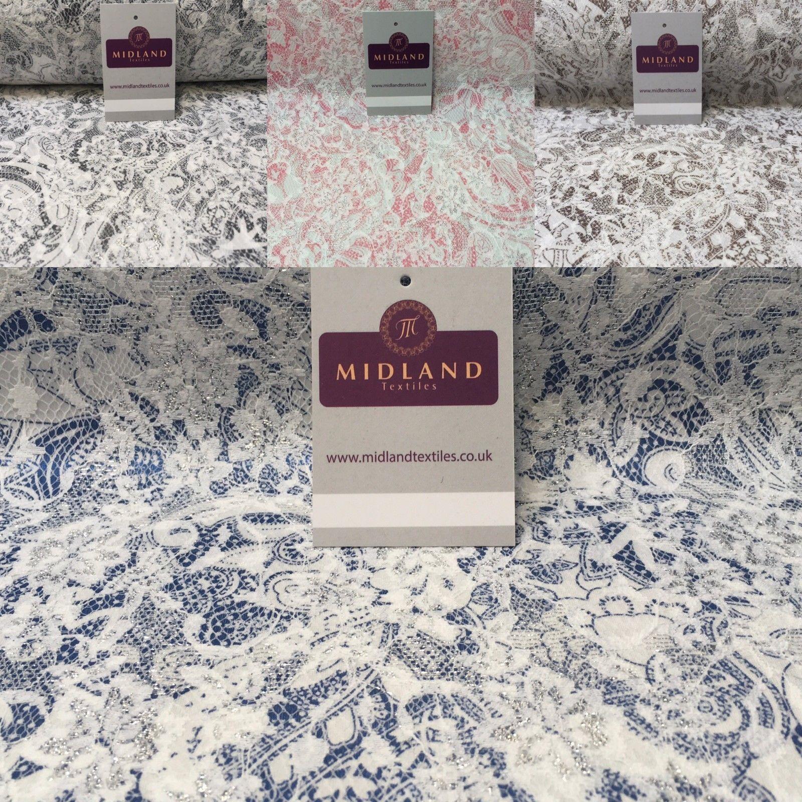 Metallic Paisley Jacquard Bonded Lace net Lycra Base Dress fabric 52' Wide MQ974