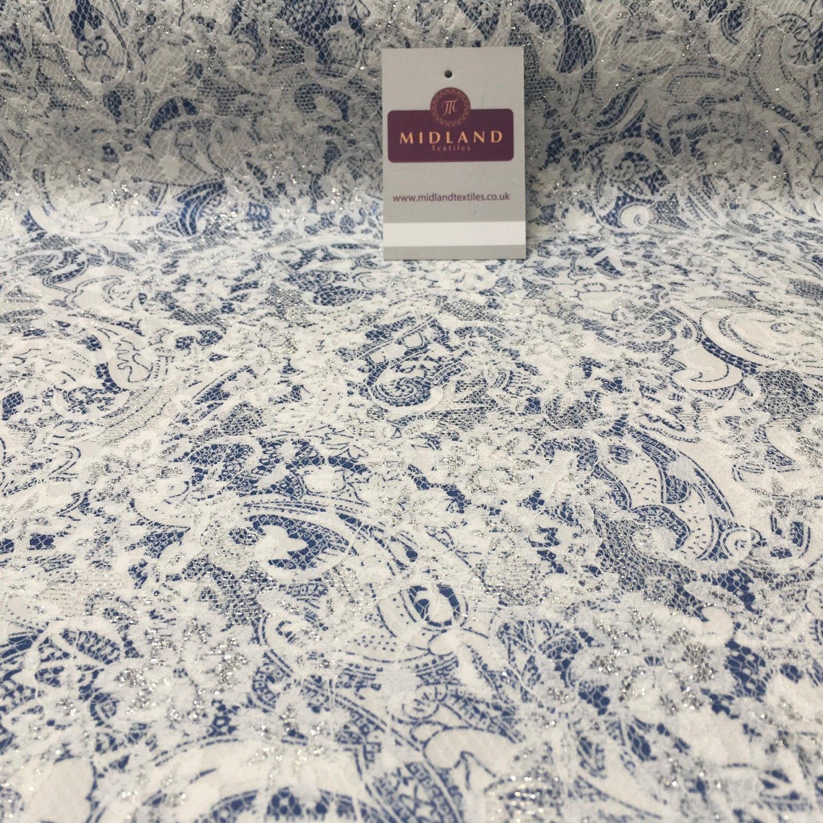 Metallic Paisley Jacquard Bonded Lace net Lycra Base Dress fabric 52' Wide MQ974