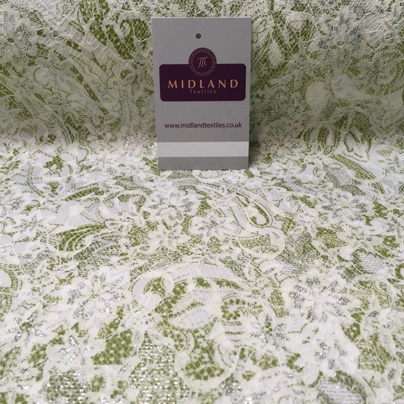 Metallic Paisley Jacquard Bonded Lace net Lycra Base Dress fabric 52' Wide MQ974