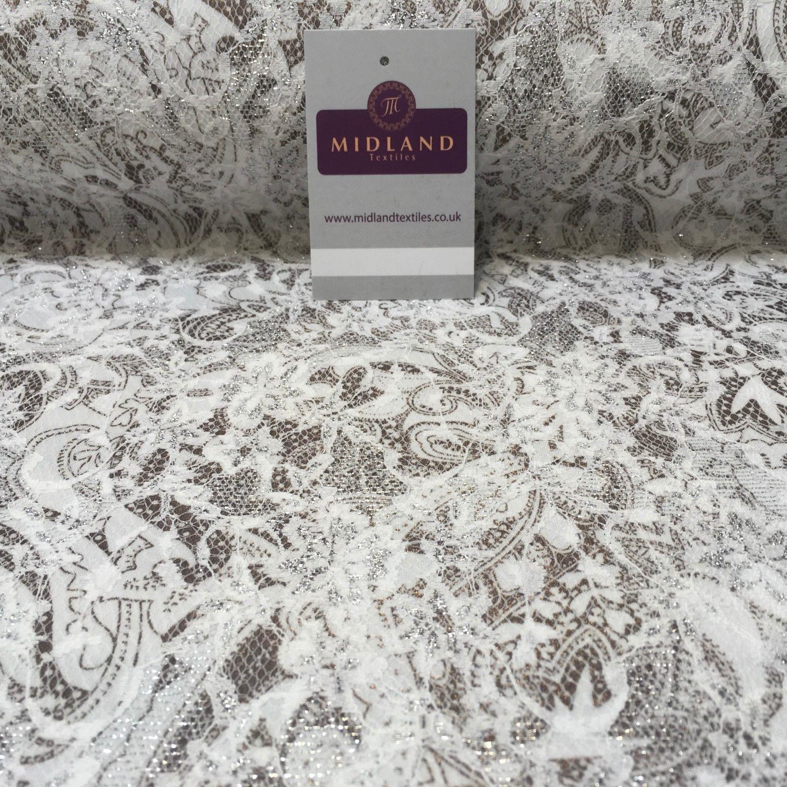 Metallic Paisley Jacquard Bonded Lace net Lycra Base Dress fabric 52' Wide MQ974