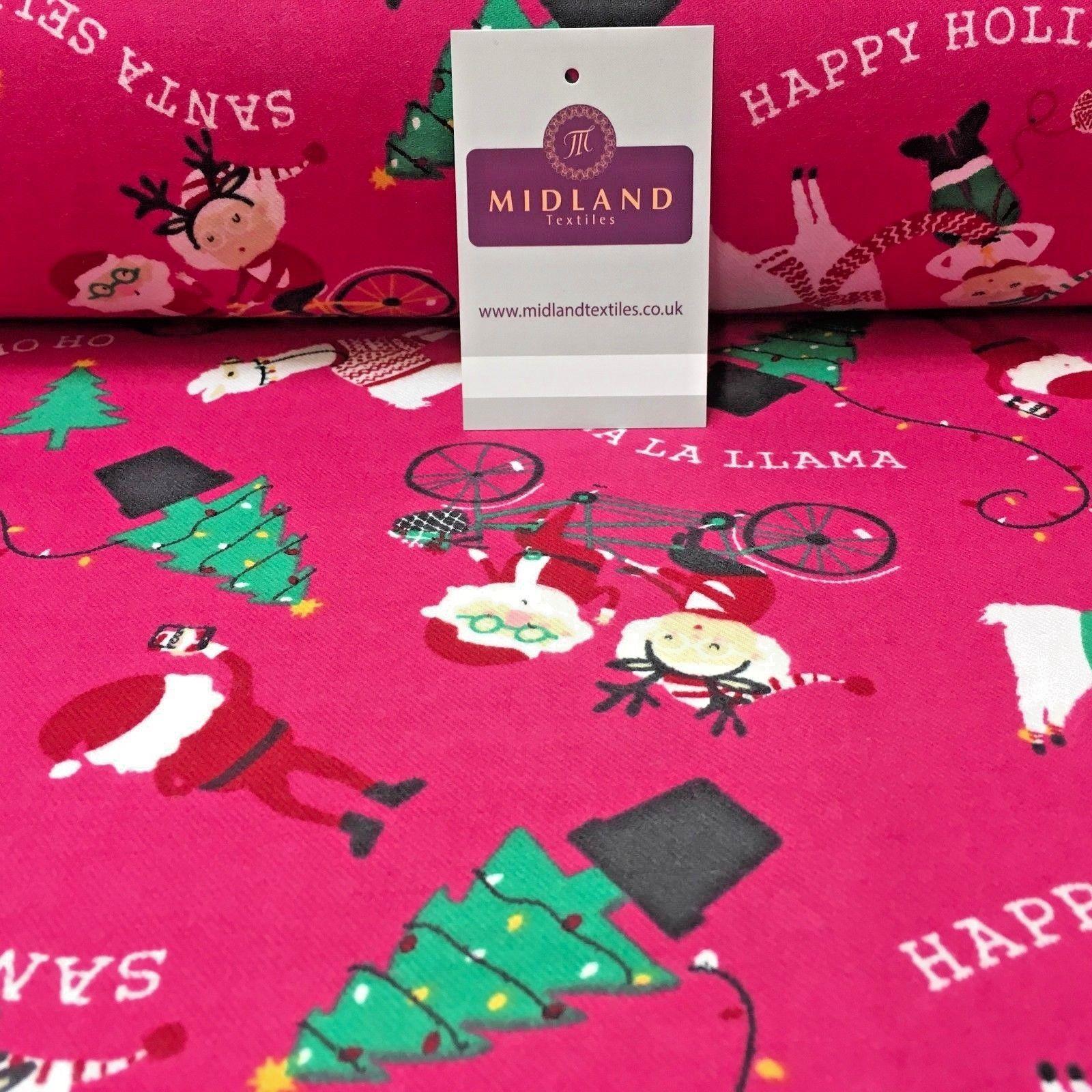 Pink Santa Cotton Wynciette Soft Brushed Flannel Fabric 56' Wide MK988-15