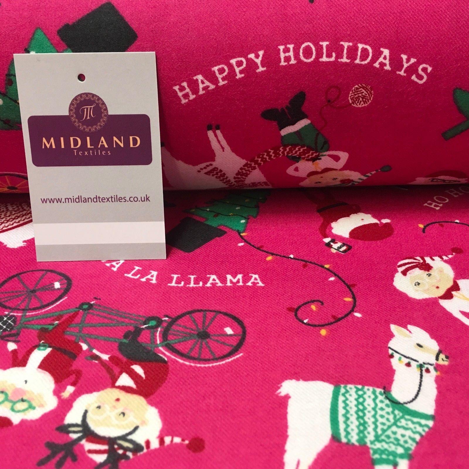 Pink Santa Cotton Wynciette Soft Brushed Flannel Fabric 56' Wide MK988-15