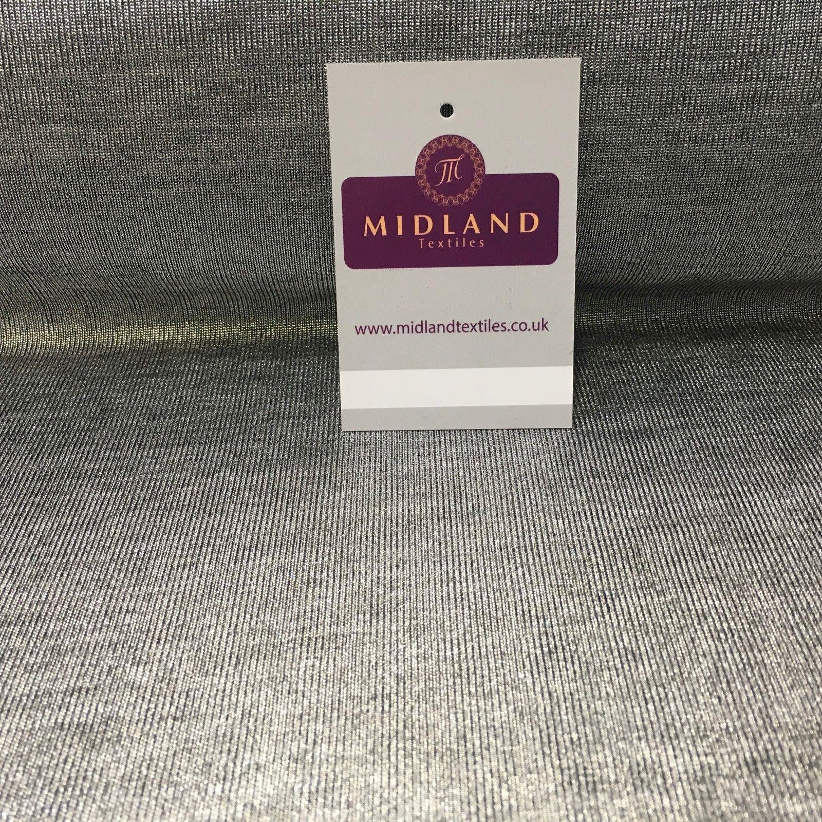 Metallic Silver Foil Stretch Shimmer Jersey Fabric 58' Wide M967