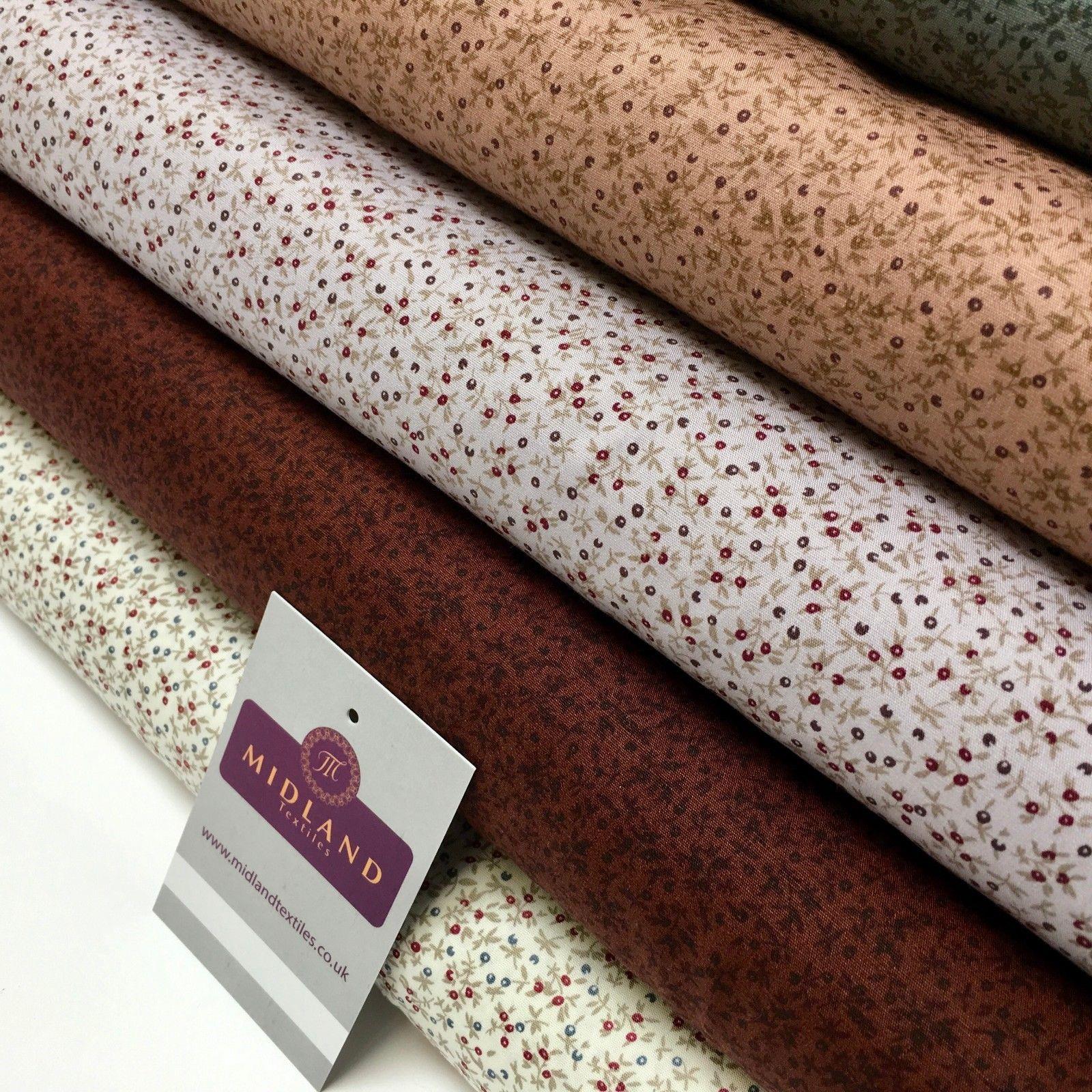 Small Floral 100% Cotton Poplin printed fabric 45' Wide M993 Mtex