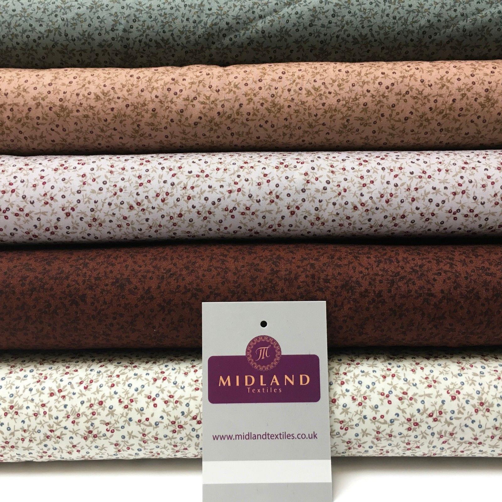 Small Floral 100% Cotton Poplin printed fabric 45' Wide M993 Mtex