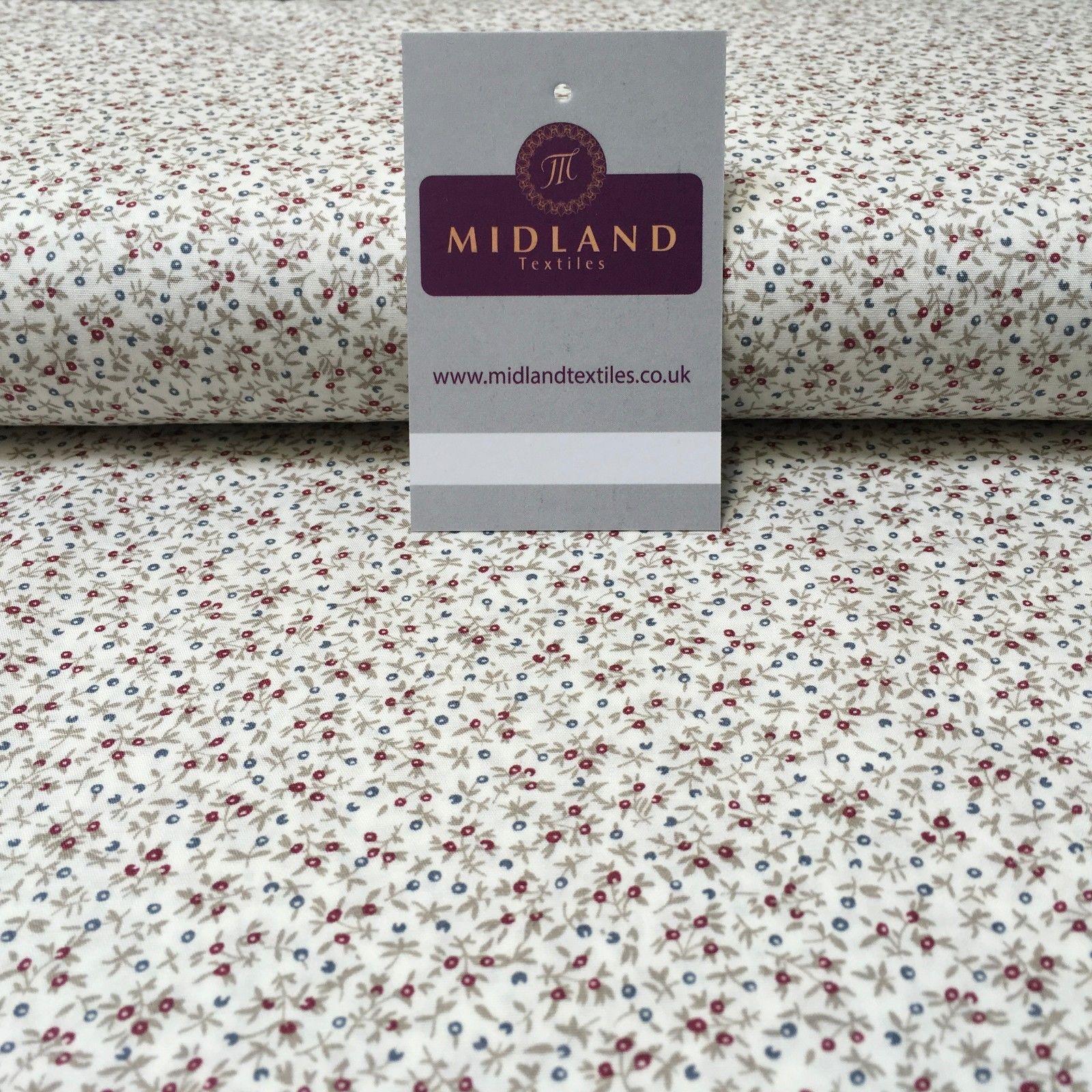 Small Floral 100% Cotton Poplin printed fabric 45' Wide M993 Mtex