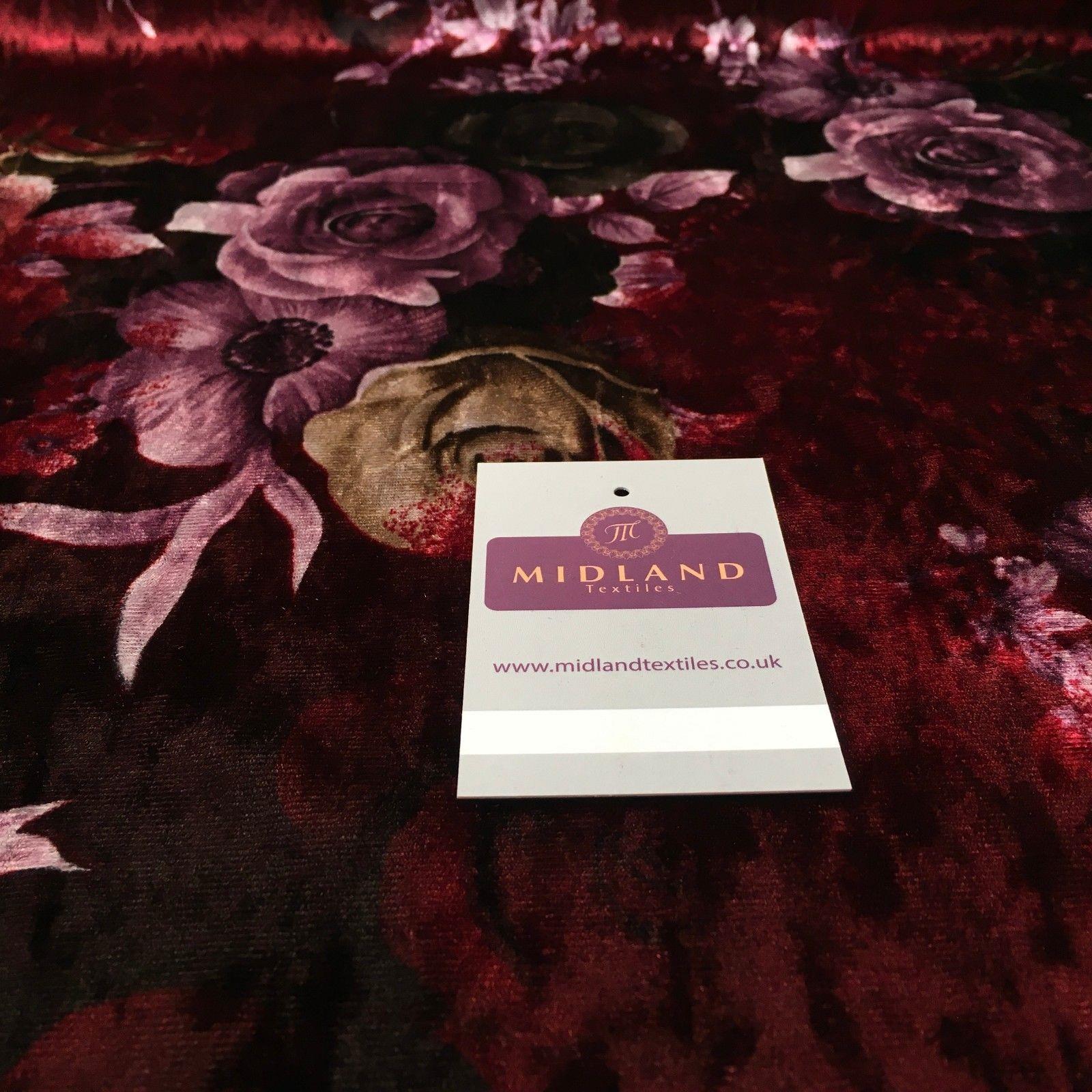 Vintage Floral Velvet Velour Stretch Printed dress fabric 55' Wide M991 Mtex