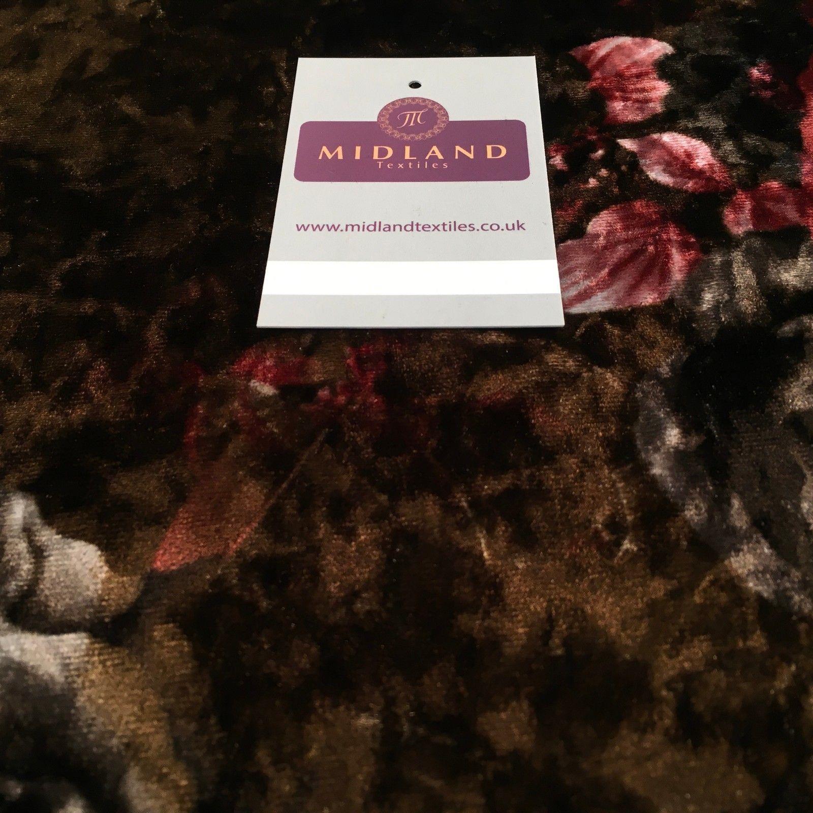 Vintage Floral Velvet Velour Stretch Printed dress fabric 55' Wide M991 Mtex