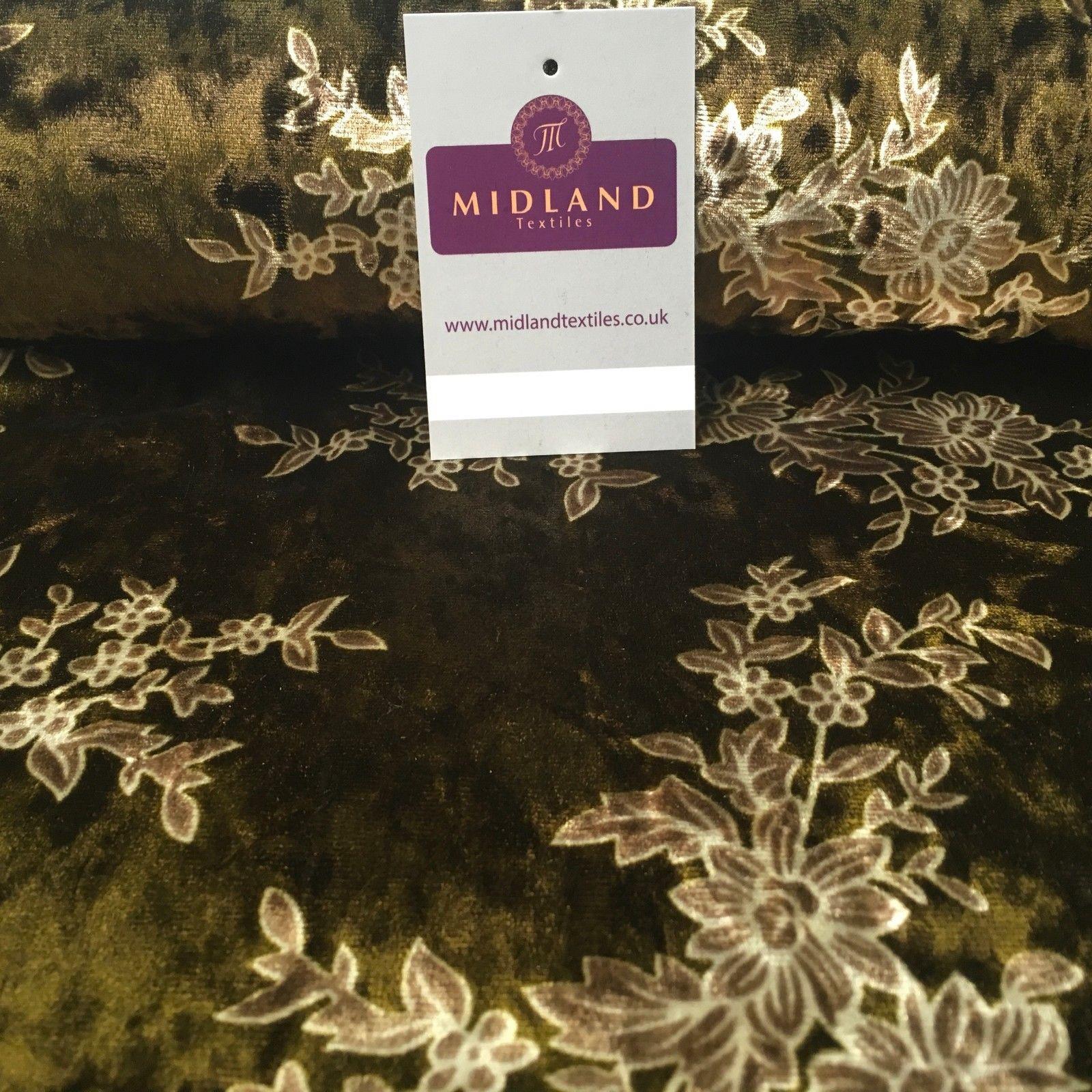 Vintage Floral Velvet Velour Stretch Printed dress fabric 55' Wide M991 Mtex