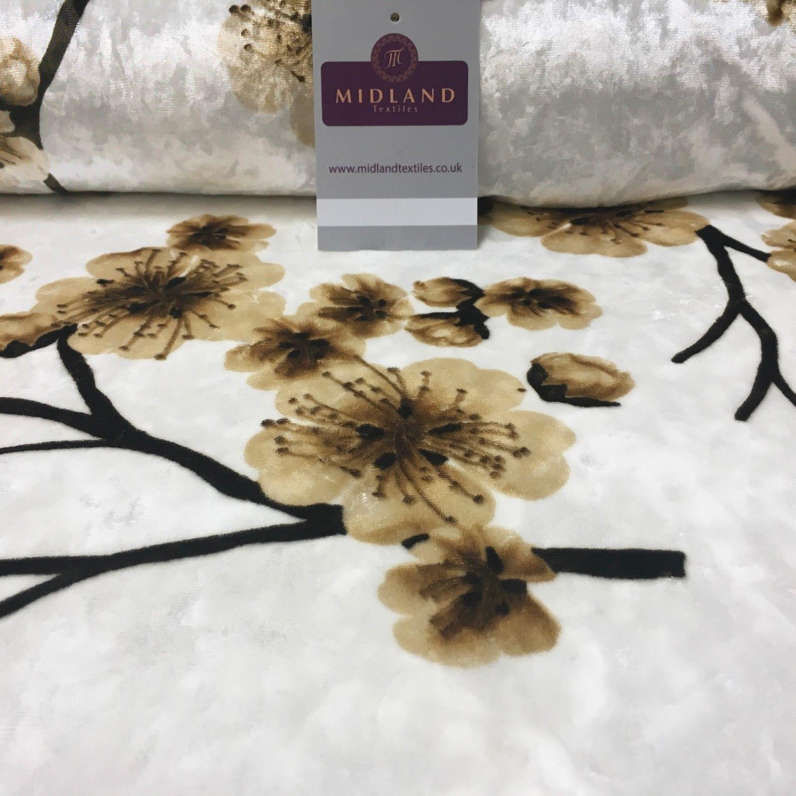 Vintage Floral Velvet Velour Stretch Printed dress fabric 55' Wide M991 Mtex