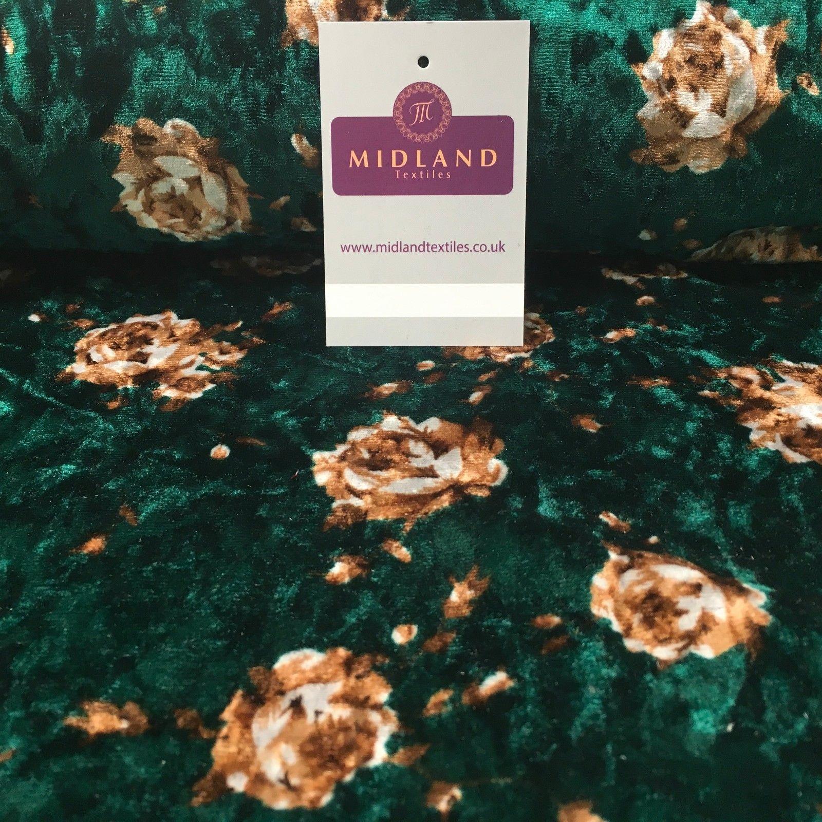 Vintage Floral Velvet Velour Stretch Printed dress fabric 55' Wide M991 Mtex