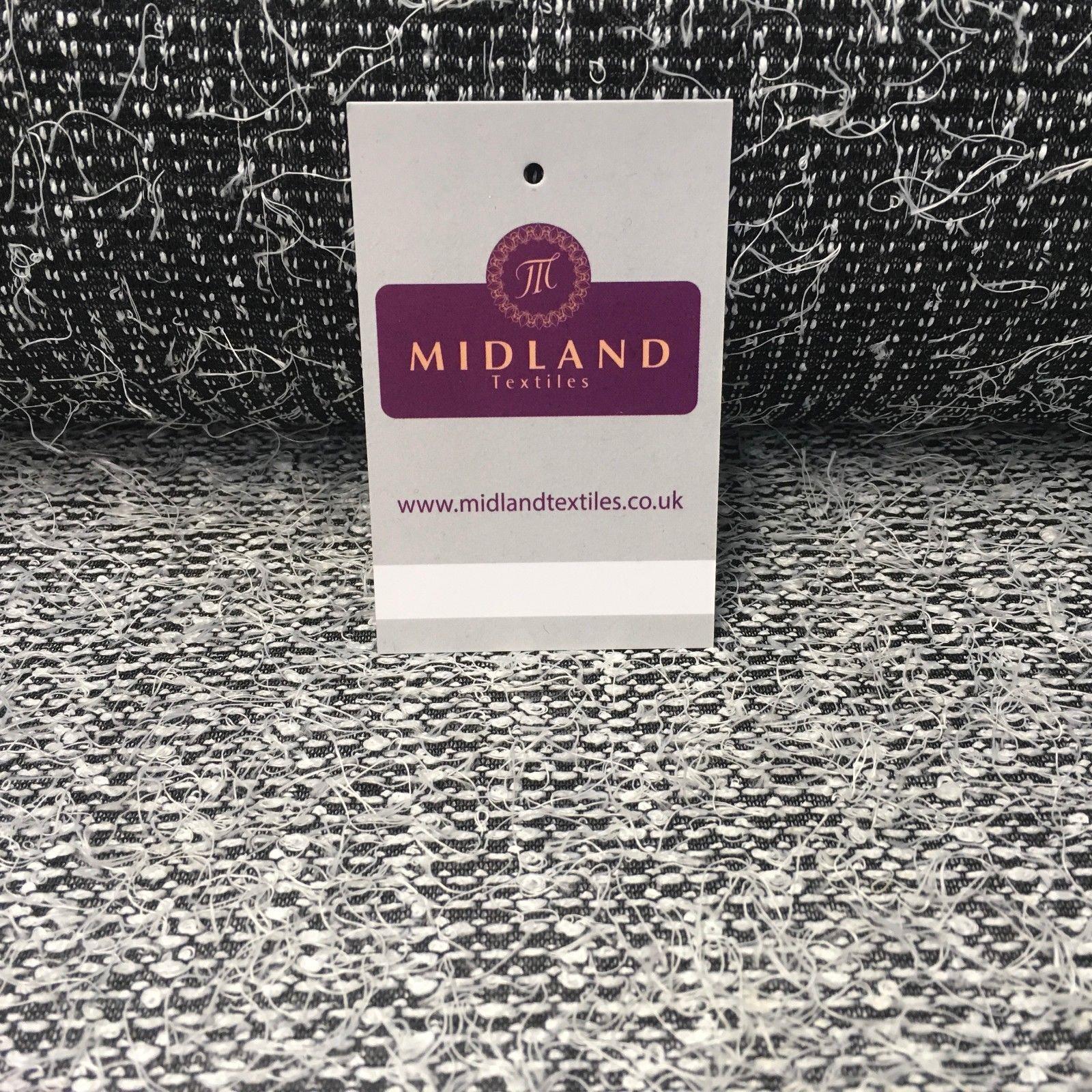 Black and White Hairy loose Thread knitted fabric 58' Wide MR997