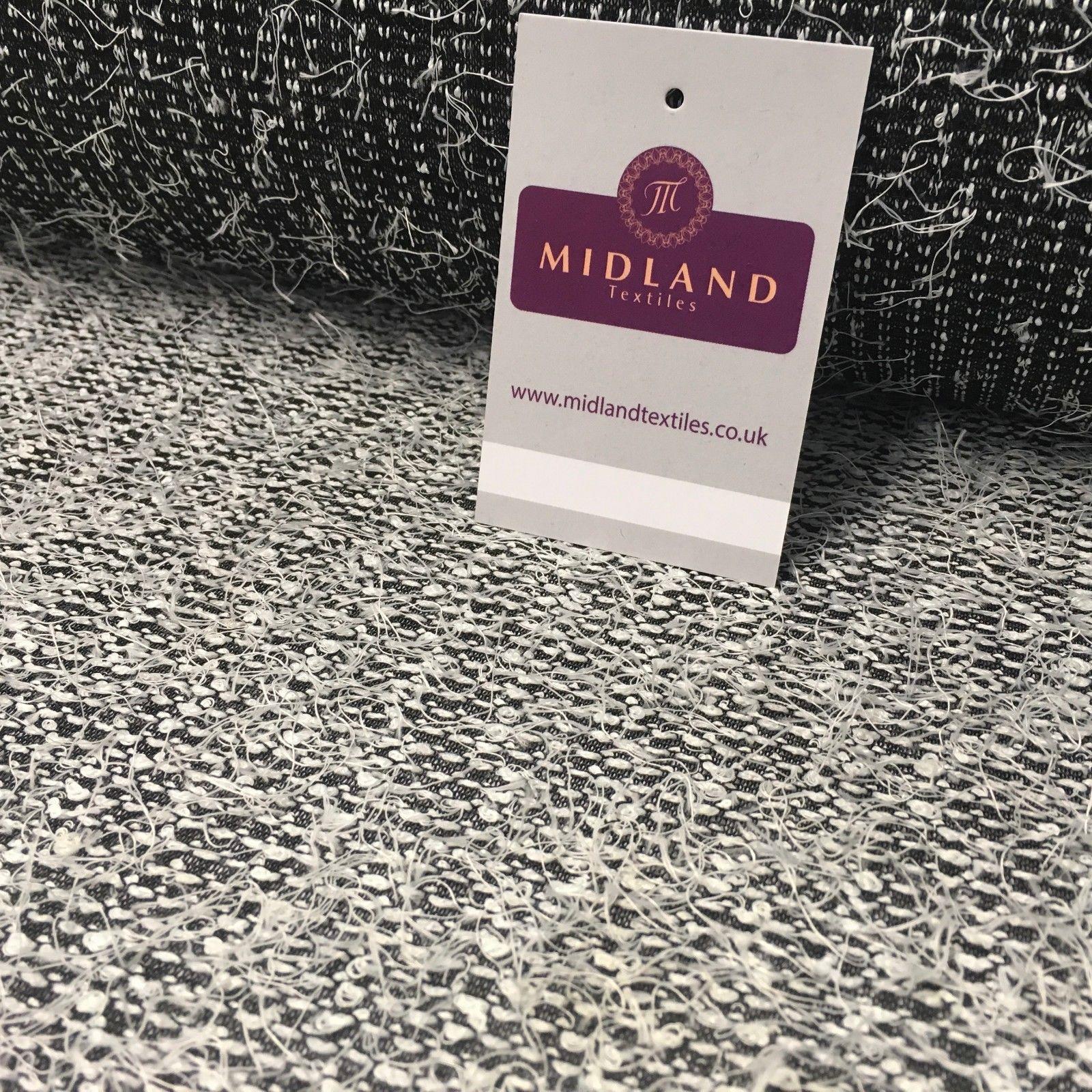Black and White Hairy loose Thread knitted fabric 58' Wide MR997