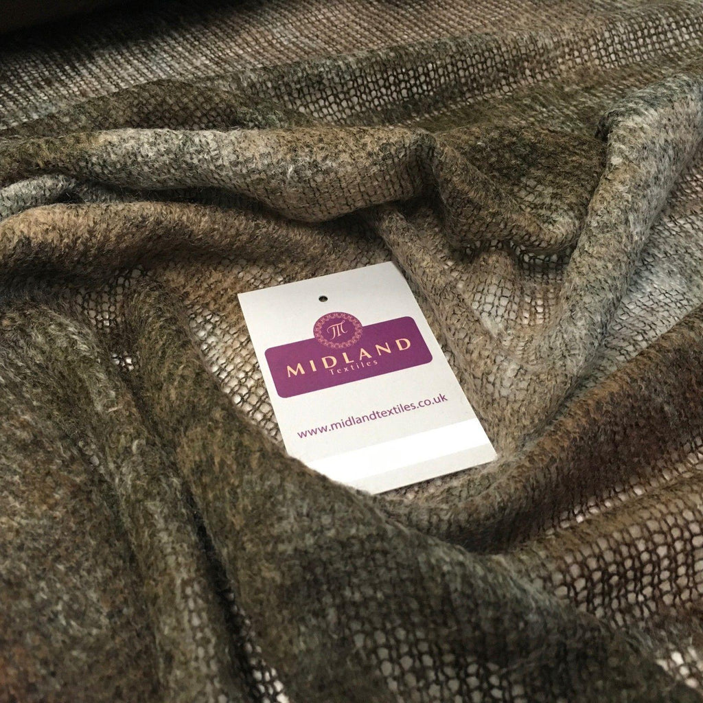 Brown Two tonal loose Boucle Knit wooly Scarf fabric 55