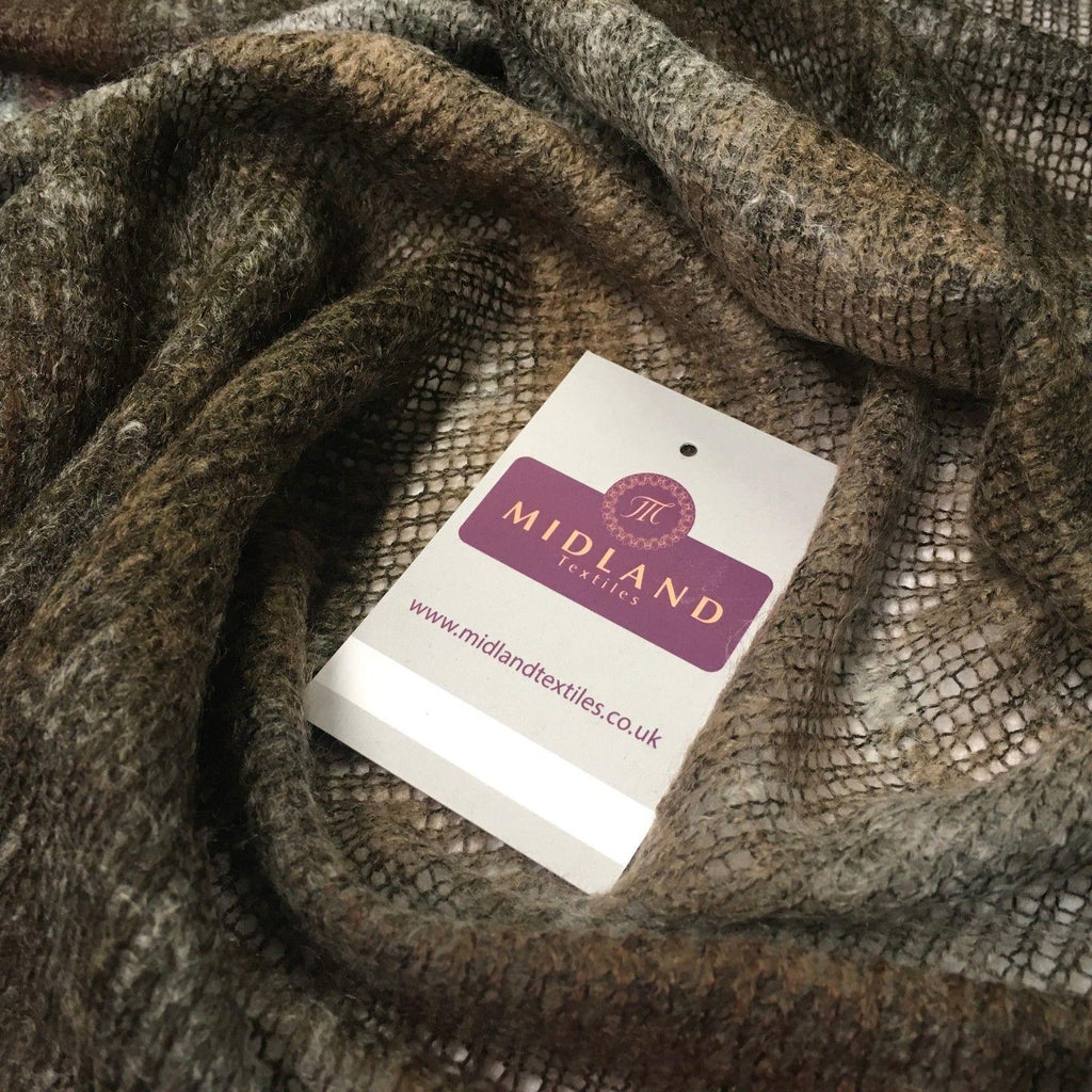 Brown Two tonal loose Boucle Knit wooly Scarf fabric 55