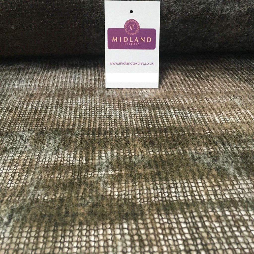 Brown Two tonal loose Boucle Knit wooly Scarf fabric 55