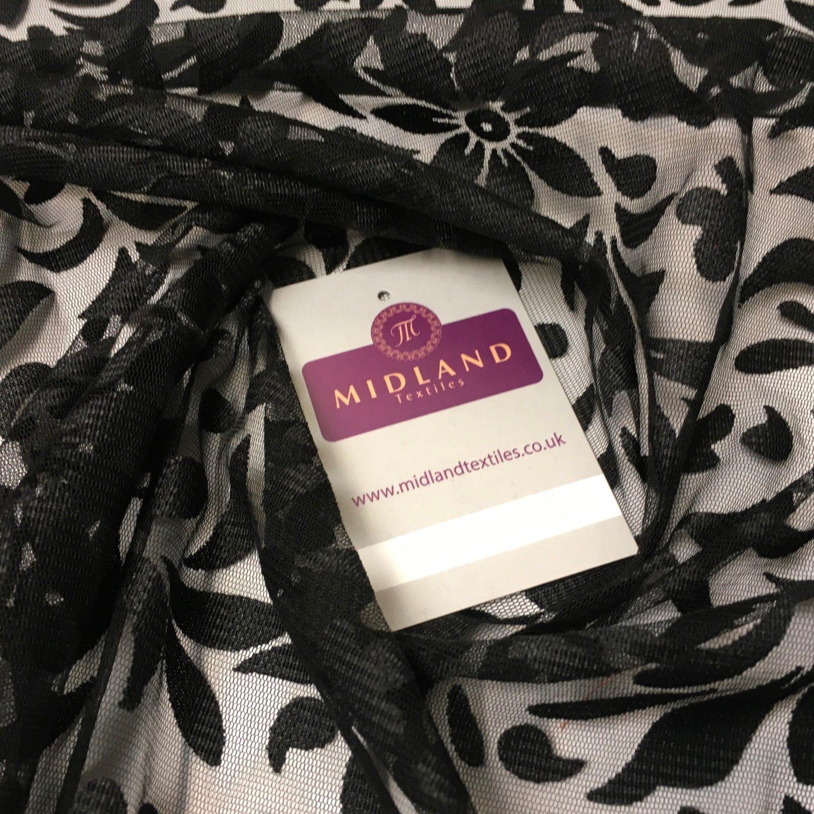 Black Floral Burnout Net Dress fabric 44' Wide M1032 Mtex