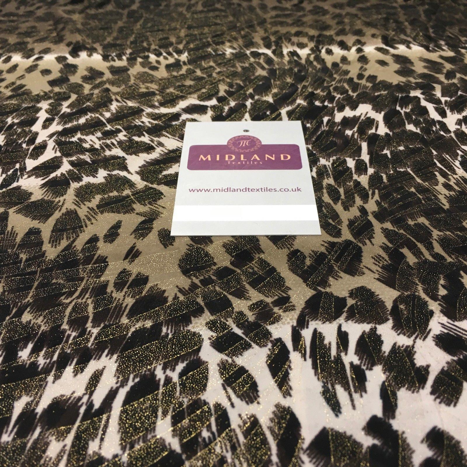 Animal Print Stretch Jersey With gold foil dress fabric 58