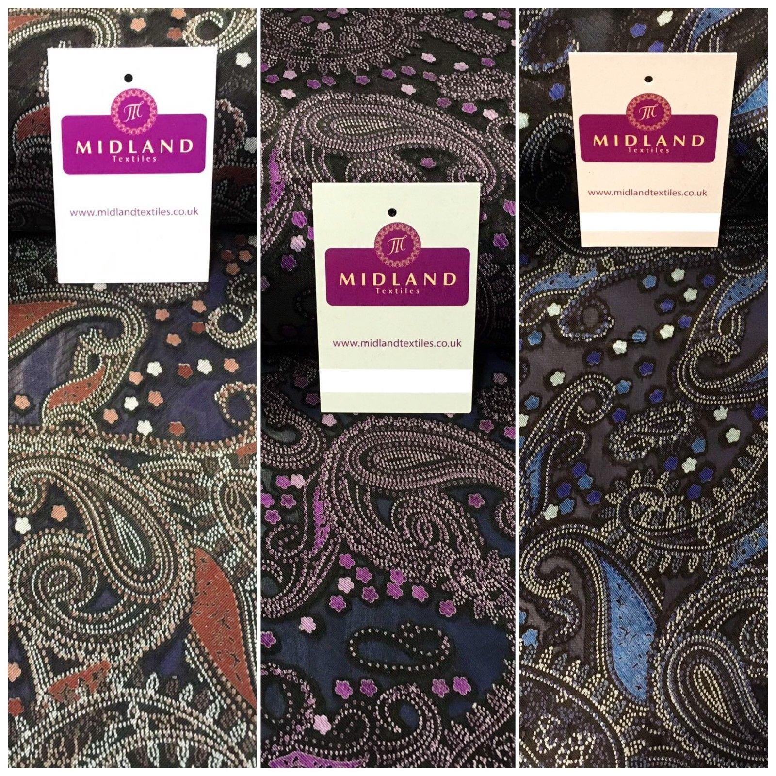Paisley Printed Burnout Satin Devoré Braso Chiffon fabric 58' Wide MA1028 Mtex