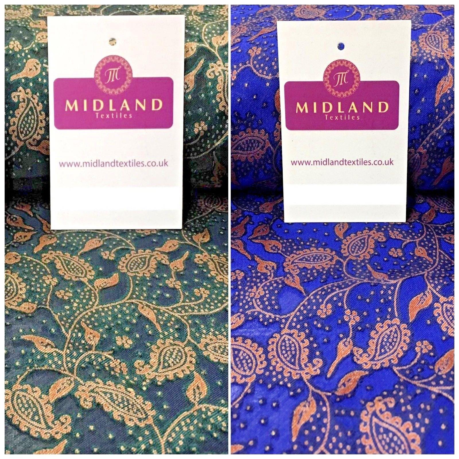 Small Paisley Burnout Devoré poly Viscose Dress Fabric 58' Wide MA1027 Mtex