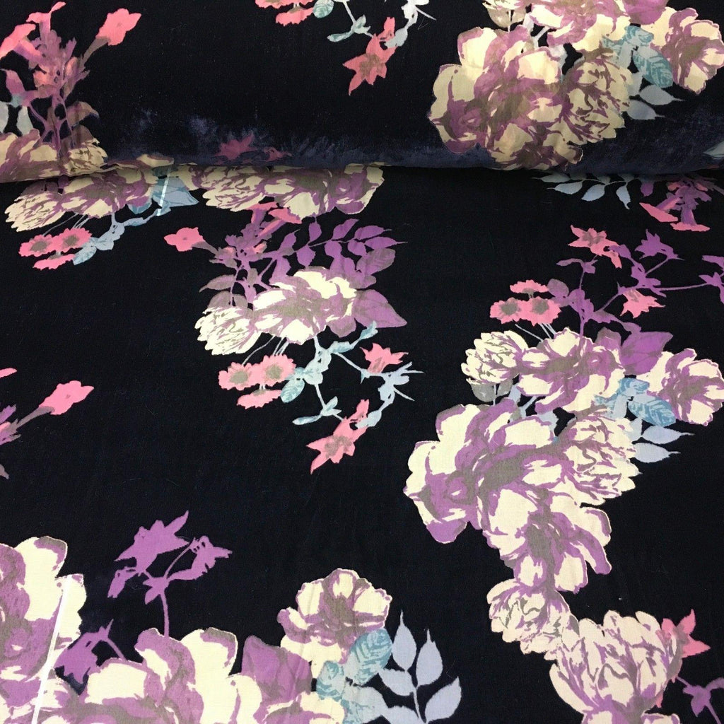 Lightweight Floral Velvet chiffon burnout Devore dress Fabric 50