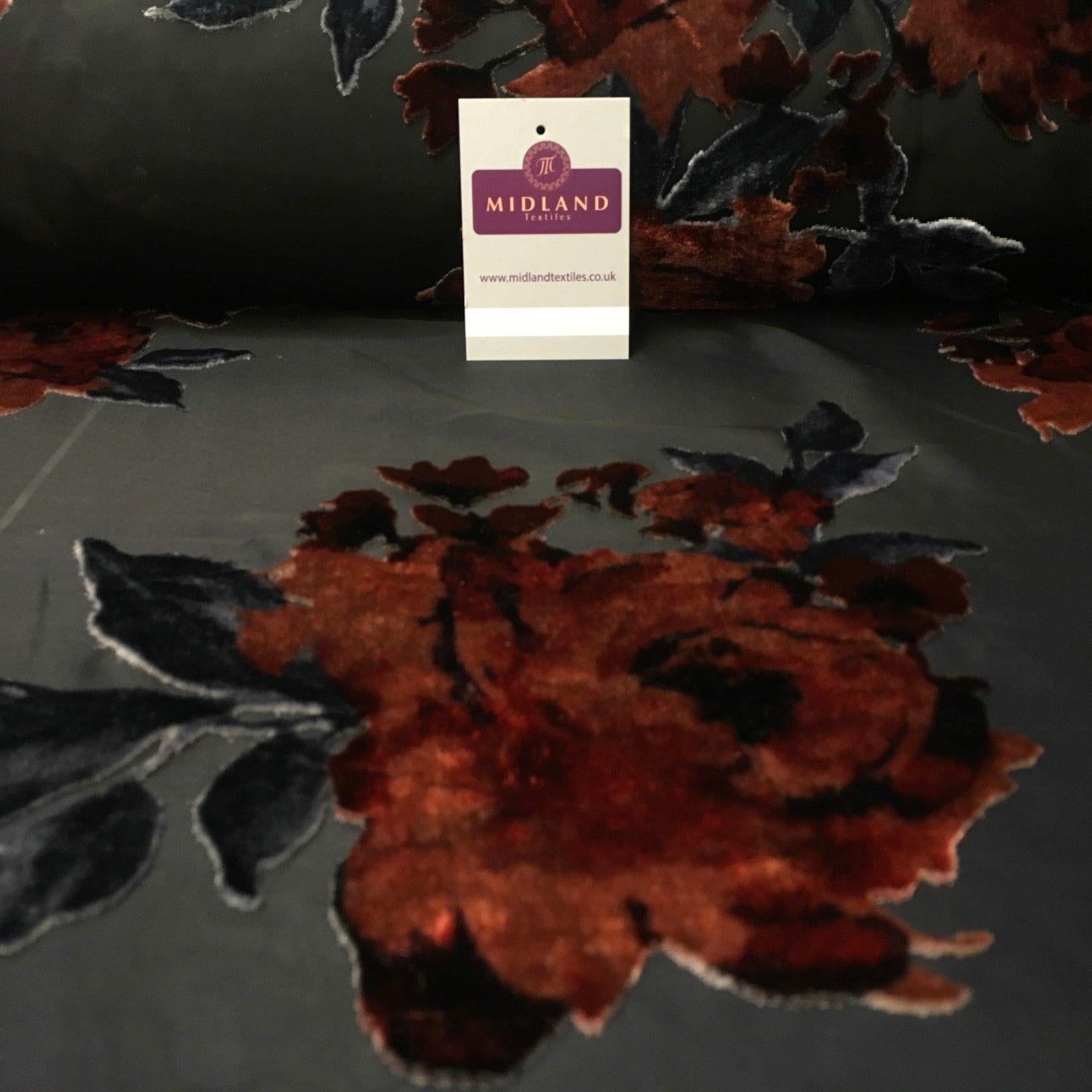 Lightweight Floral Velvet chiffon burnout Devore dress Fabric 50' Wide M999