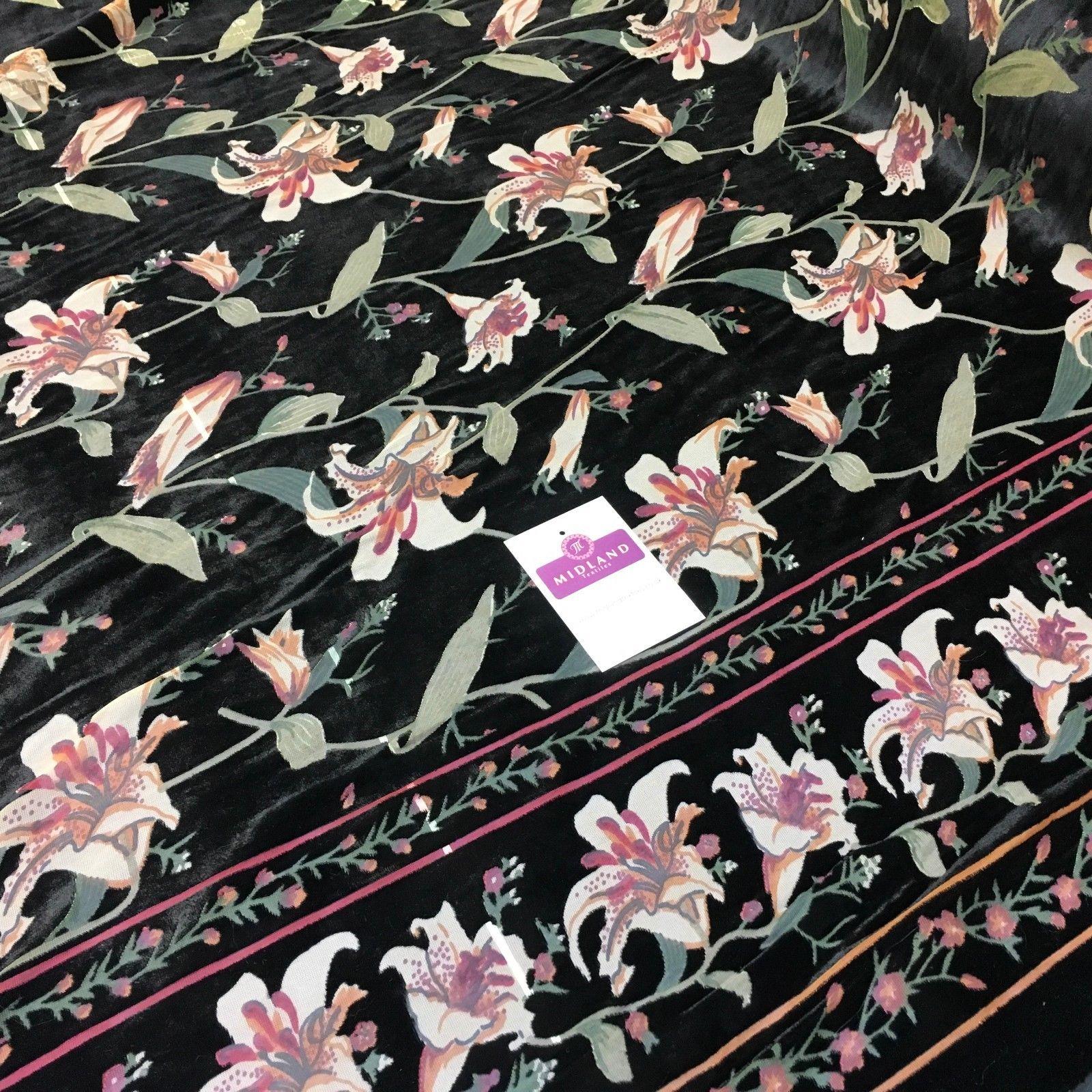 Lightweight Floral Velvet chiffon burnout Devore dress Fabric 50' Wide M999