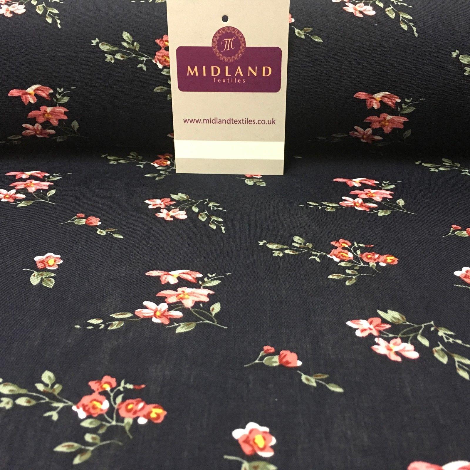 Small Floral Vintage Printed Viscose Dress Fabric 58' Wide MA1014 Mtex