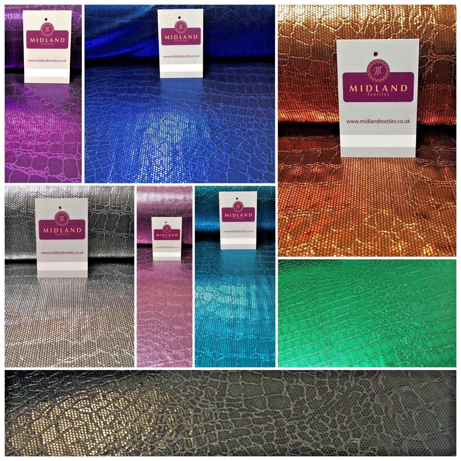 Snake Skin Embossed Metallic Jersey Foil dress fabric 58' Wide M1037 Mtex