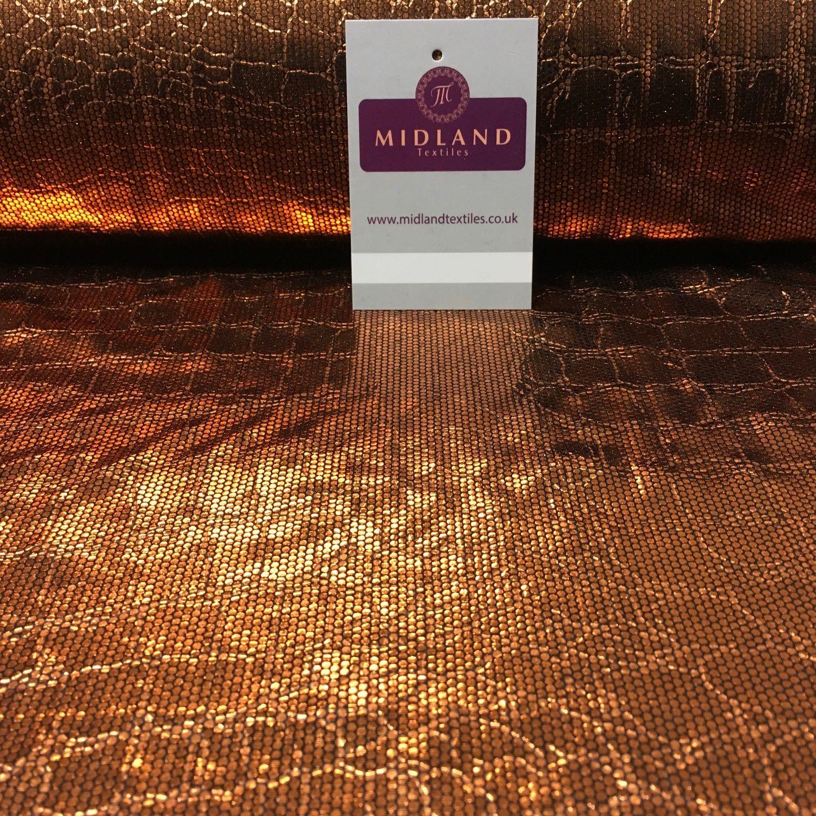 Snake Skin Embossed Metallic Jersey Foil dress fabric 58' Wide M1037 Mtex