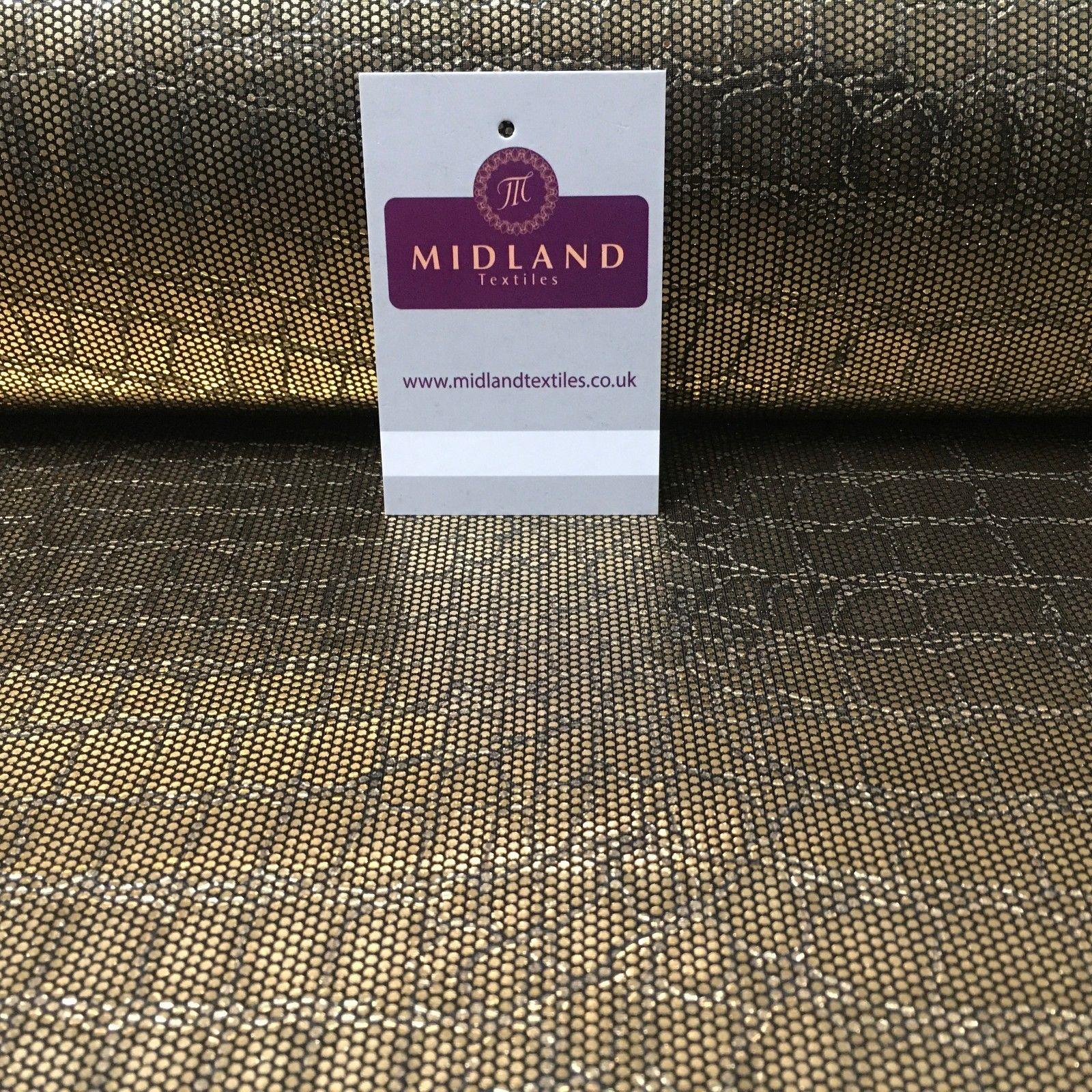 Snake Skin Embossed Metallic Jersey Foil dress fabric 58' Wide M1037 Mtex